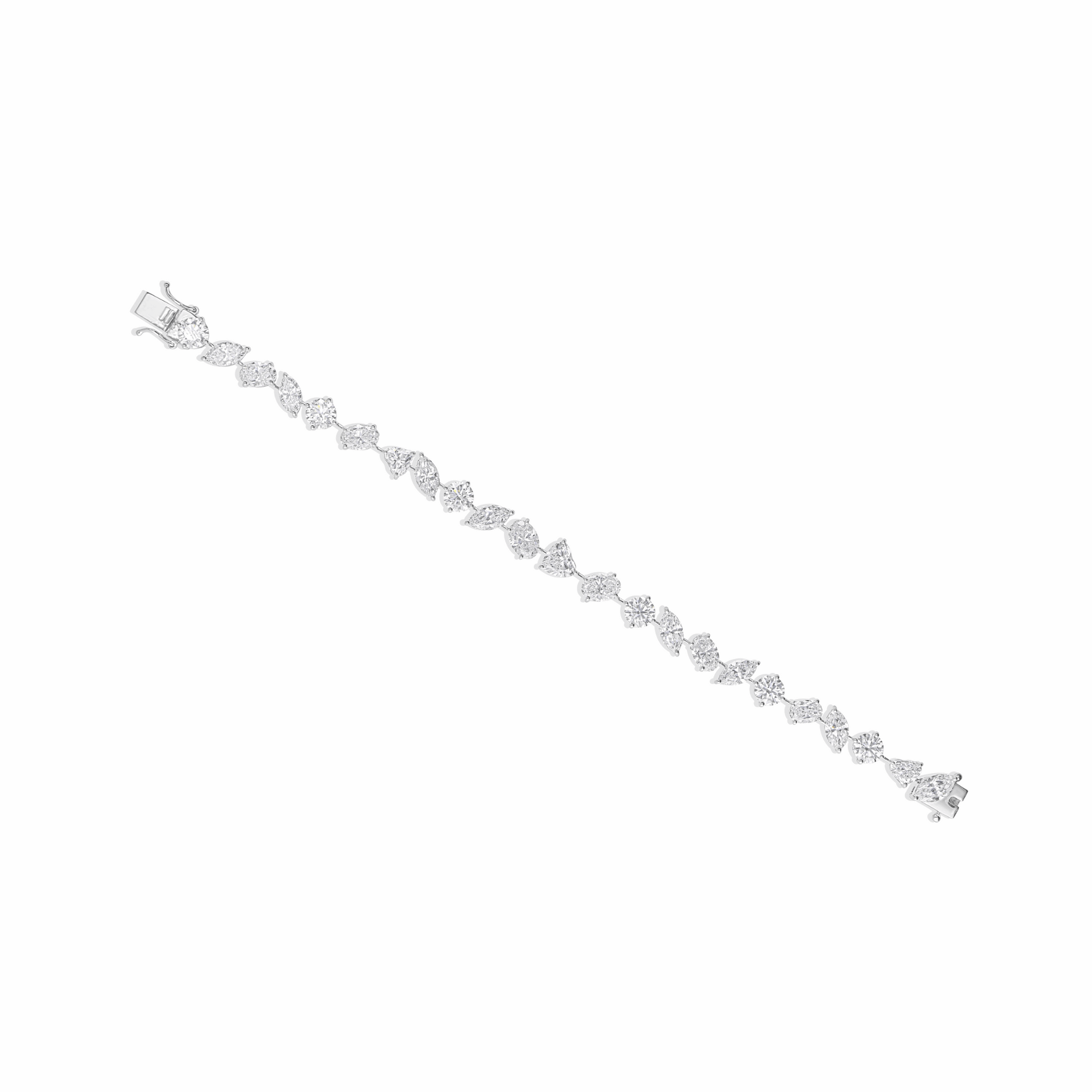 18.43 Ct. Natural Diamond 18K Gold Tennis Bracelet Chain