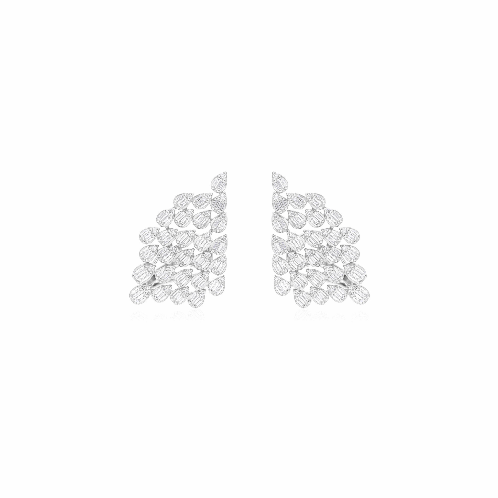 1.40 Ct Natural SI/H Baguette Diamond Earrings Gift 18k Solid Gold