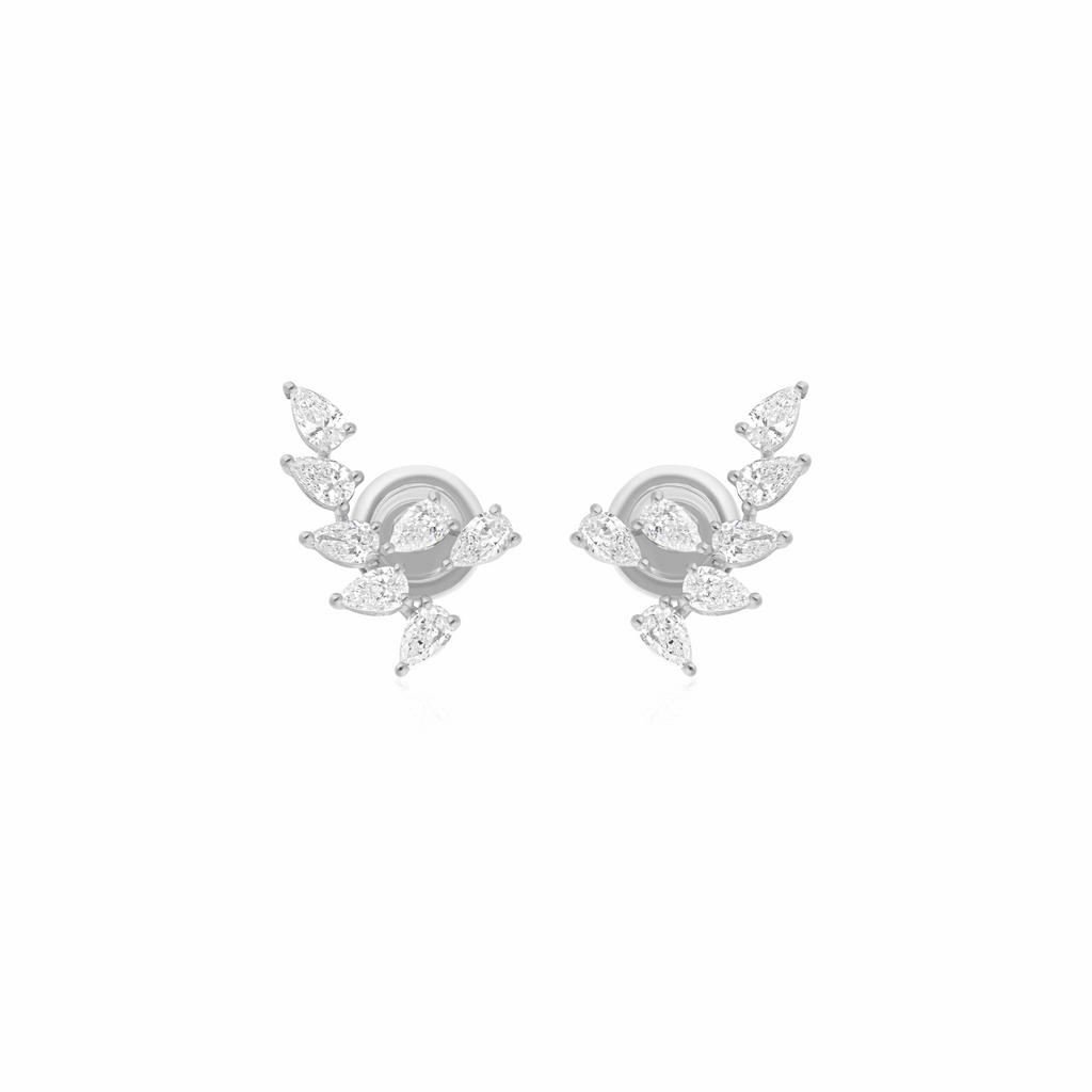 1.10 Ct Natural SI/H Pear Diamond Stud Earrings 18k Gold Birthday Gift