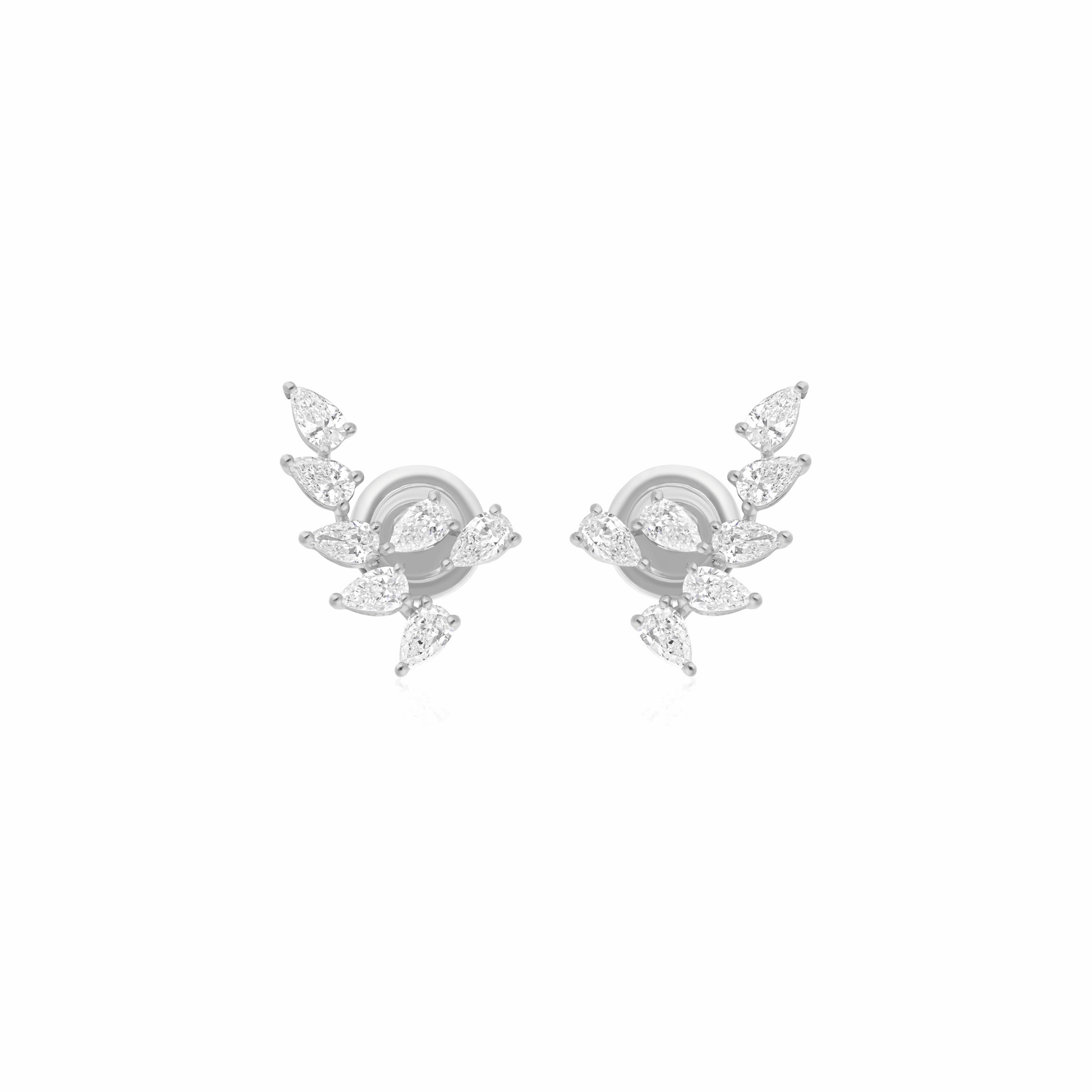 1.10 Ct Natural SI/H Pear Diamond Stud Earrings 18k Gold Birthday Gift