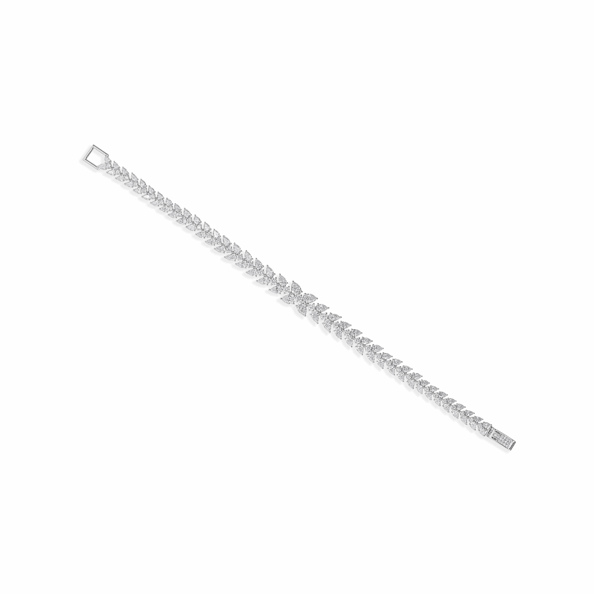 7.28 Ct. Natural Diamond 18K Gold Flora Marquise Bracelet