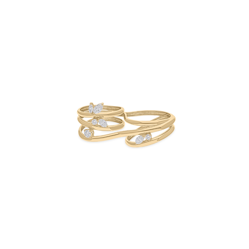 0.76Ct. Natural Diamond Coil Solid Gold Statement Spiral Ring For Women