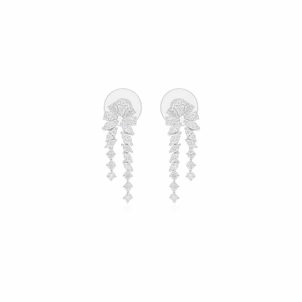 Handmade Designer 18k Gold Natural Diamond Dangle & Drop Earrings 1.46 Ct.