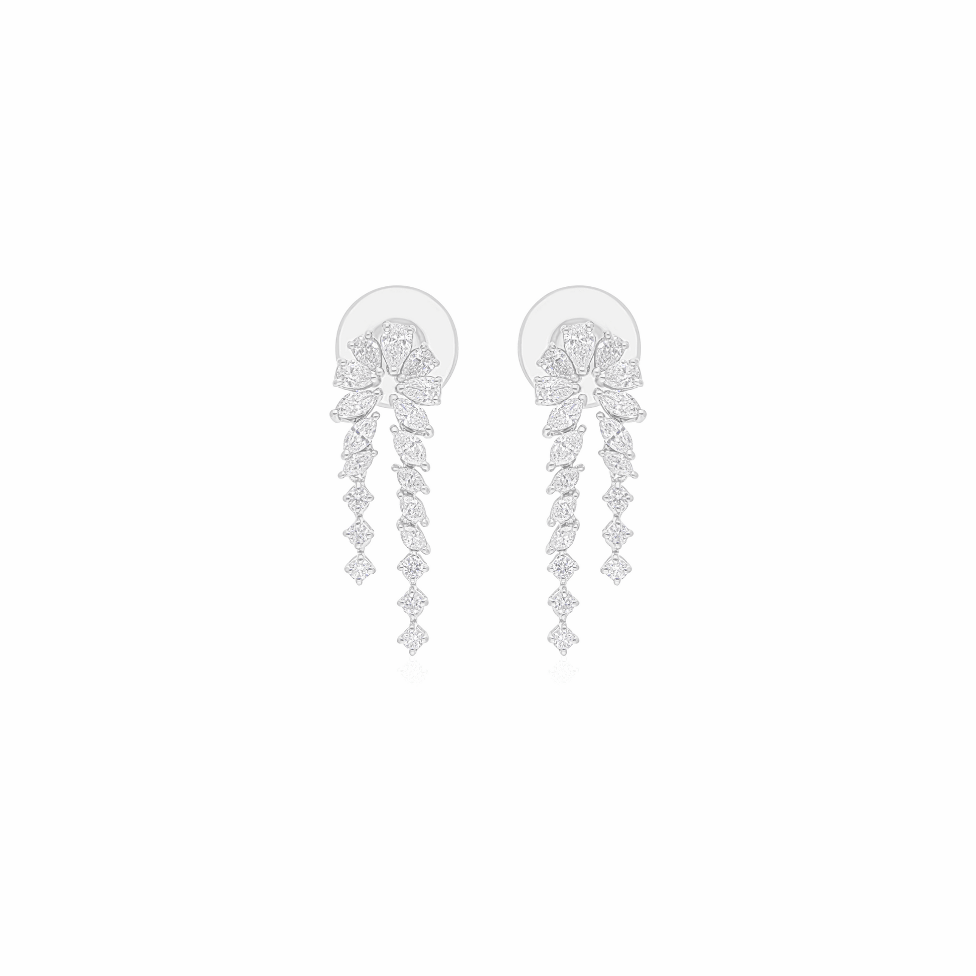 Handmade Designer 18k Gold Natural Diamond Dangle & Drop Earrings 1.46 Ct.