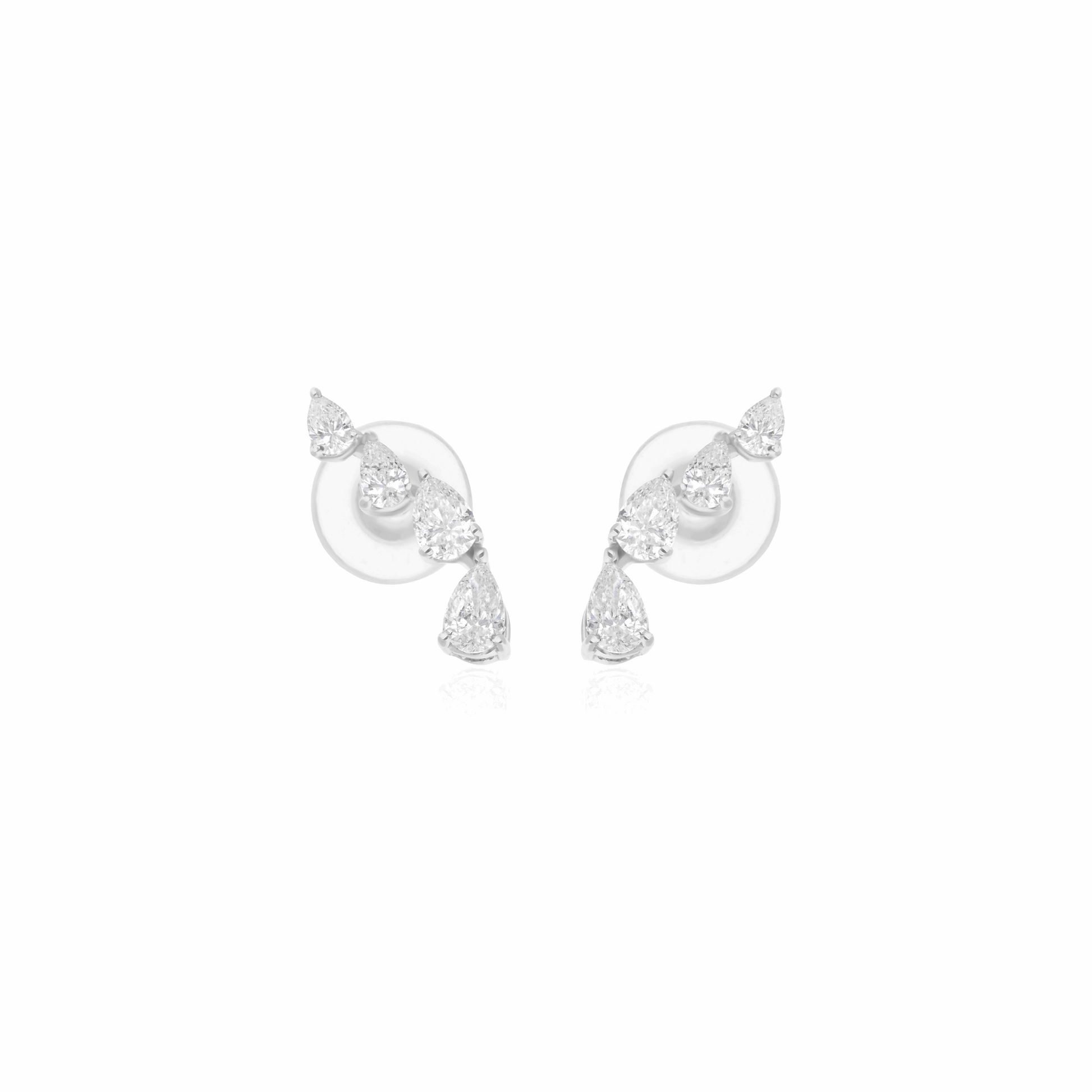 0.50 Ct SI/H Pear Natural Diamond Stud Earrings Jewelry 18k Fine Gold