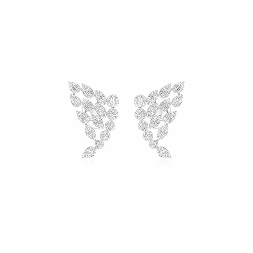 1.12 Ct Natural SI/H Baguette Diamond Fine Earrings Solid Gold Anniversary Gift