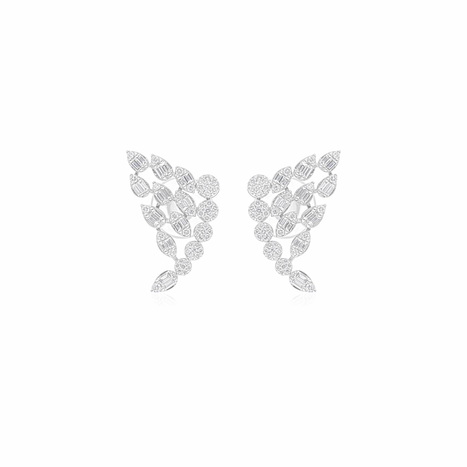 1.12 Ct Natural SI/H Baguette Diamond Fine Earrings Solid Gold Anniversary Gift