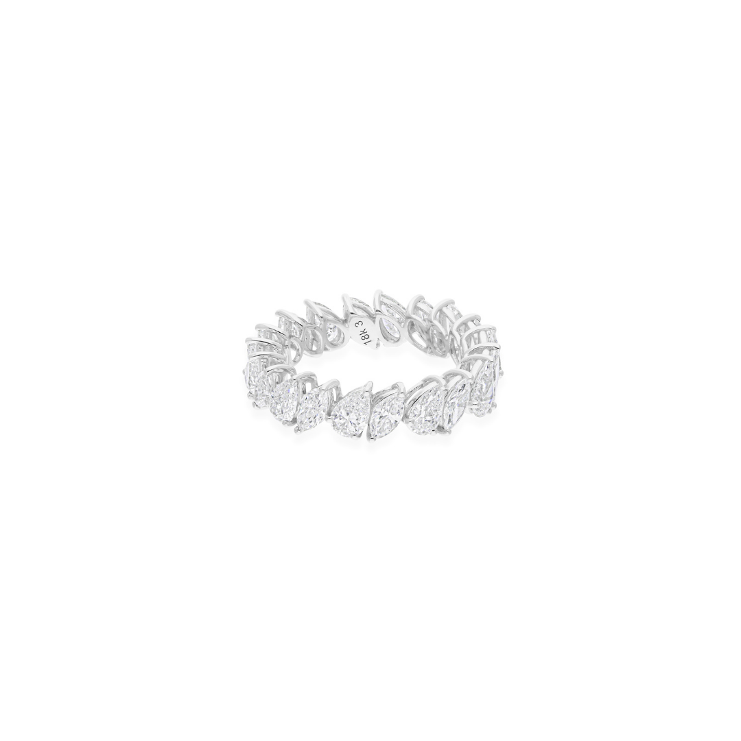 Pear & Marquise Cut 3.38Ct. Natural Diamonds Full Eternity Band Ring