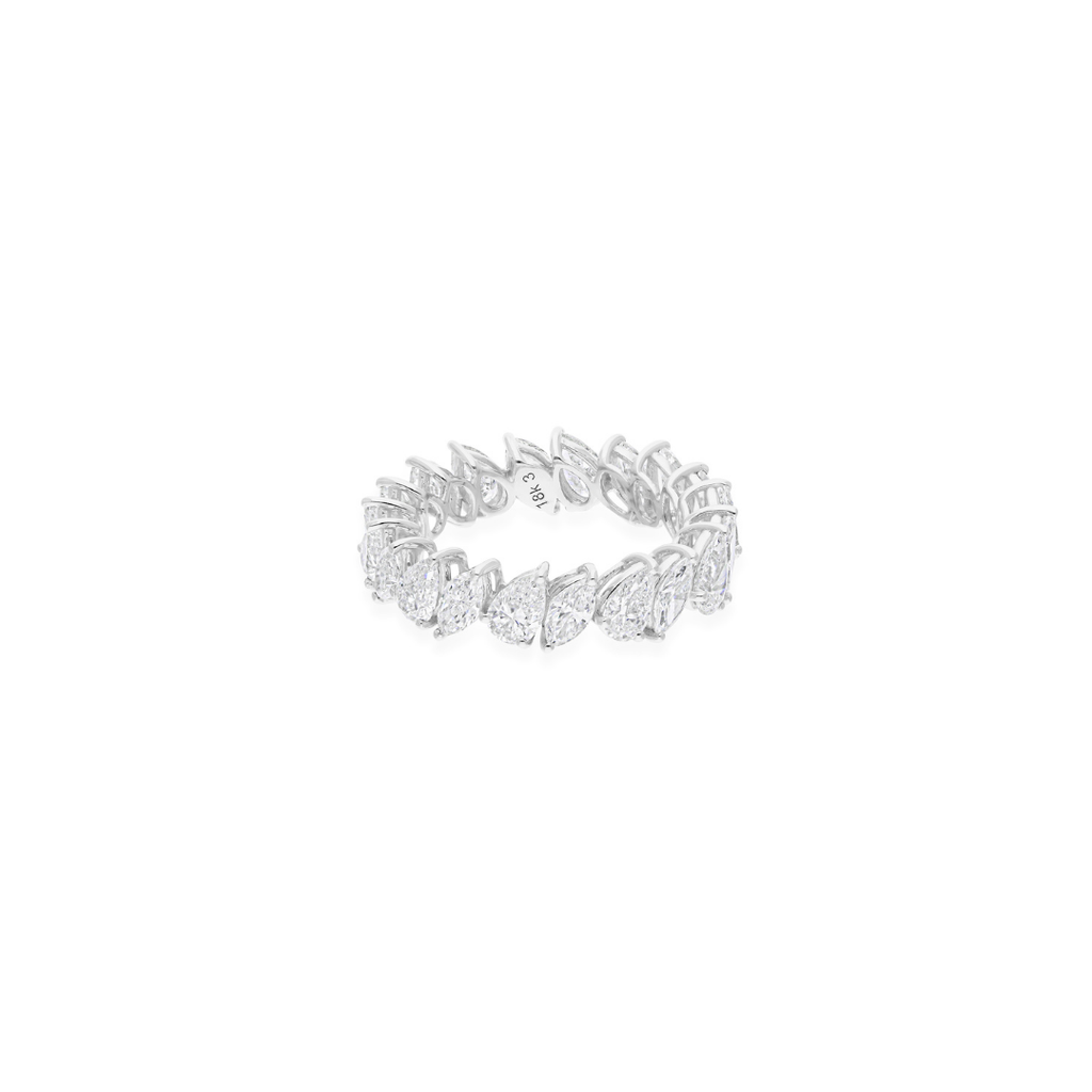 Pear & Marquise Cut 3.38Ct. Natural Diamonds Full Eternity Band Ring