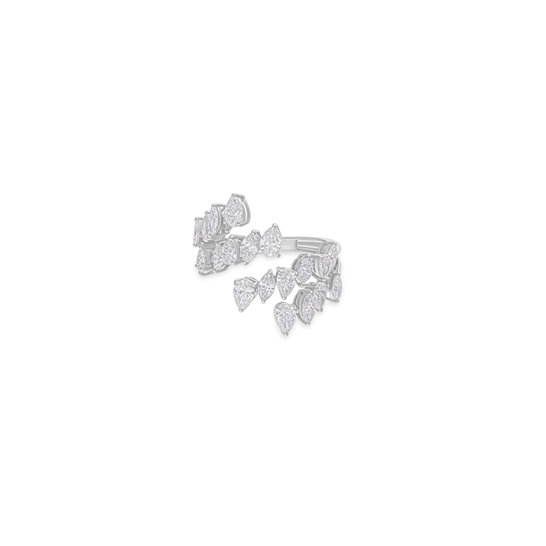 2.25 Ct. Gold Unique Diamond Statement Crossover Proposal Ring