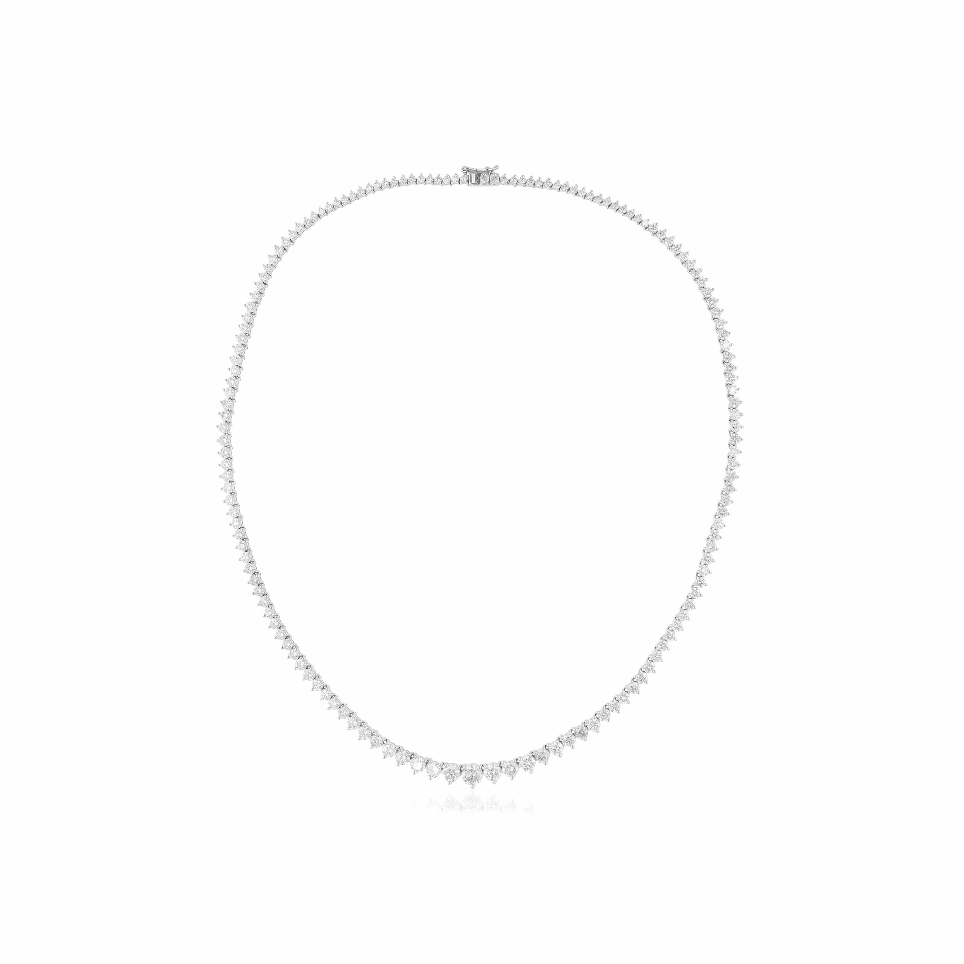18K Gold 10.50 Ct. Diamond Tennis Statement Necklace