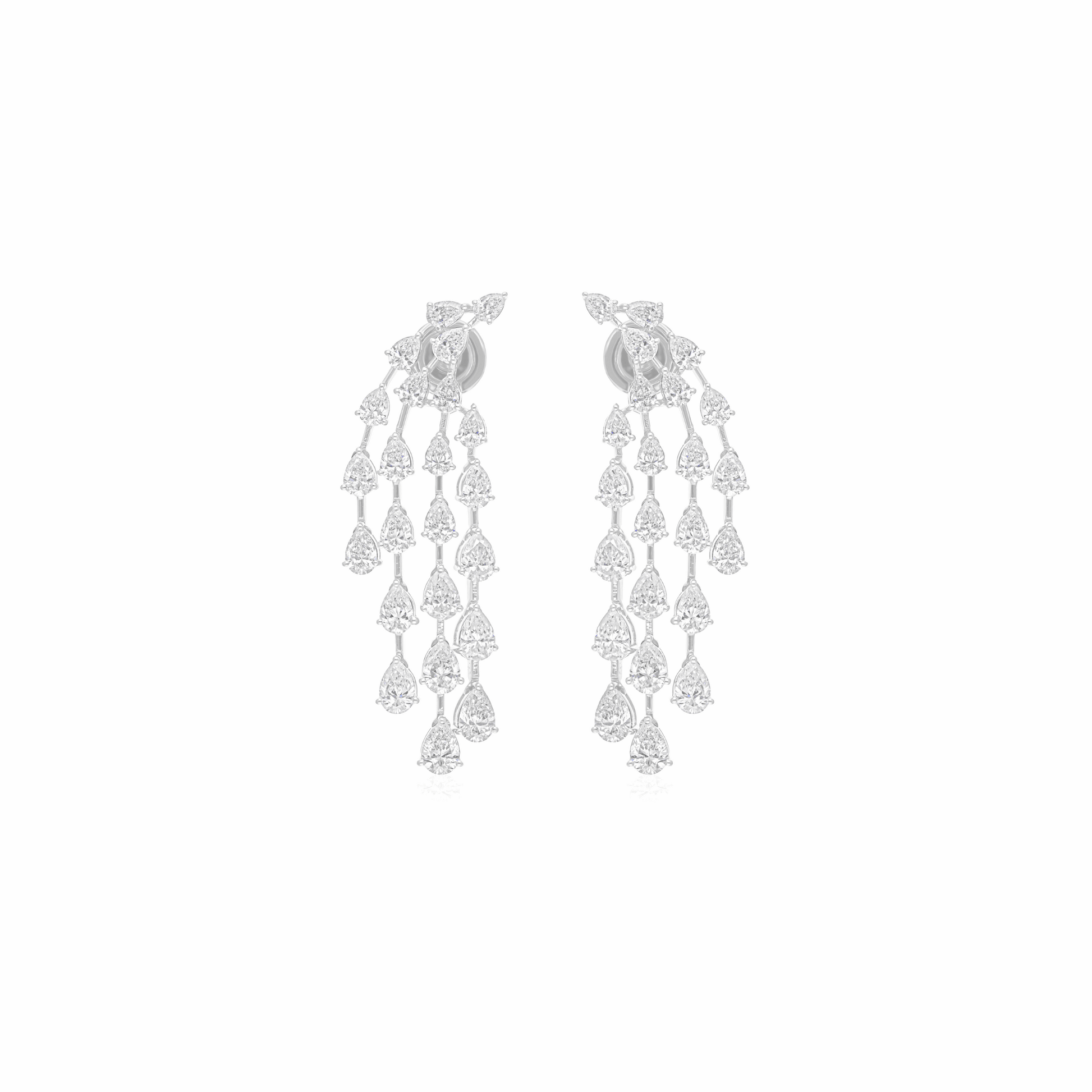 6.27 Ct Natural SI/H Pear Diamond Chandelier Earrings Solid Gold Birthday Gift