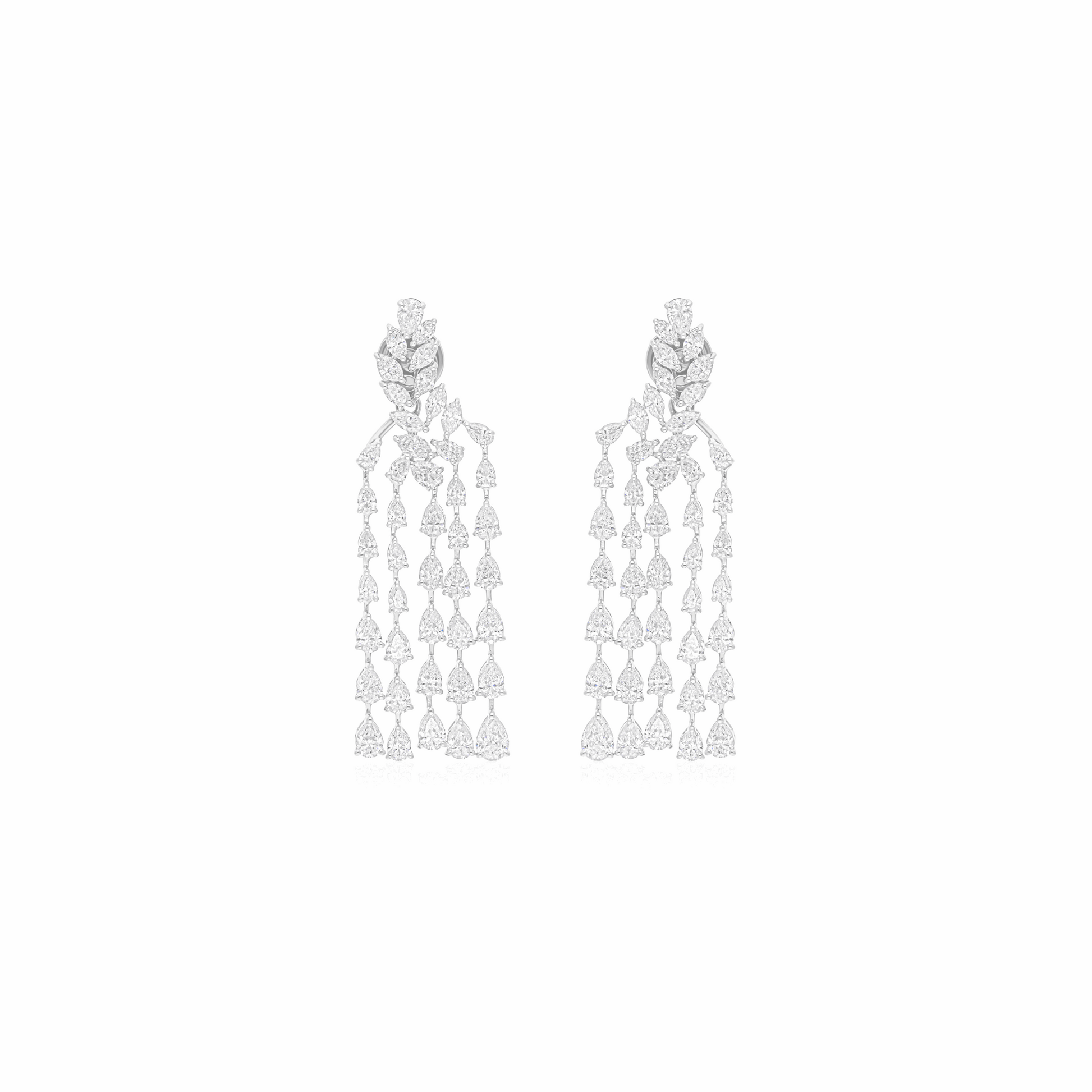 7.69 Ct H/SI Natural Pear Diamond Chandelier Jacket Earrings Jewelry Solid Gold