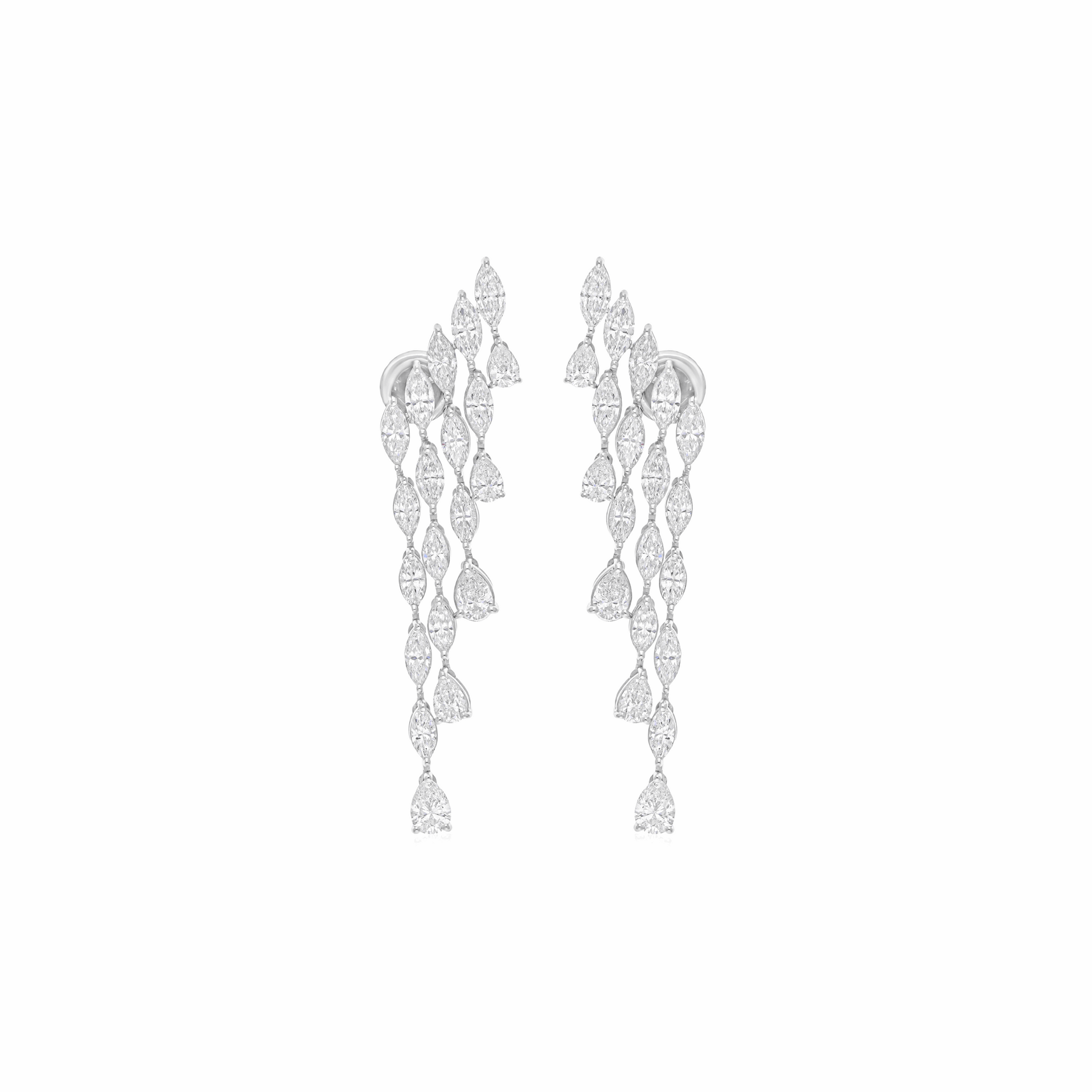 6.70 Ct Natural SI/H Pear Diamond Chandelier Wedding Earrings 18k Gold