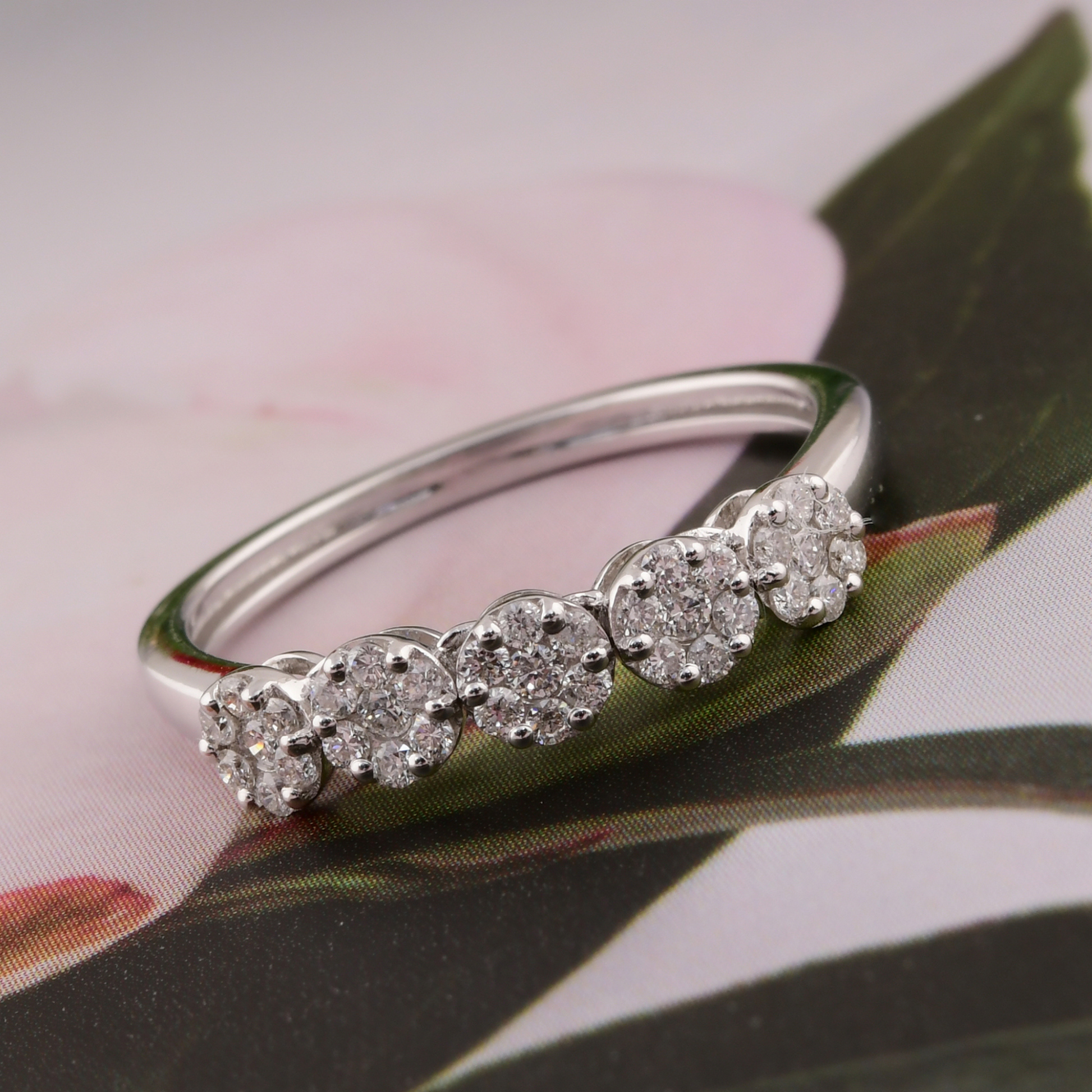 Genuine Round Cut Natural Diamond Gold Engagement Ring