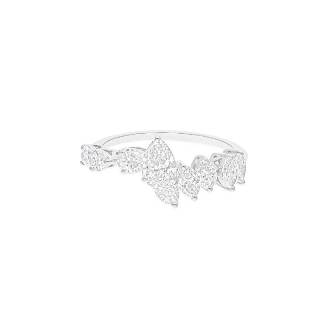 Delicate Solid Gold SI Clarity HI Color 1.67Ct. Diamond Cluster Bridal Ring