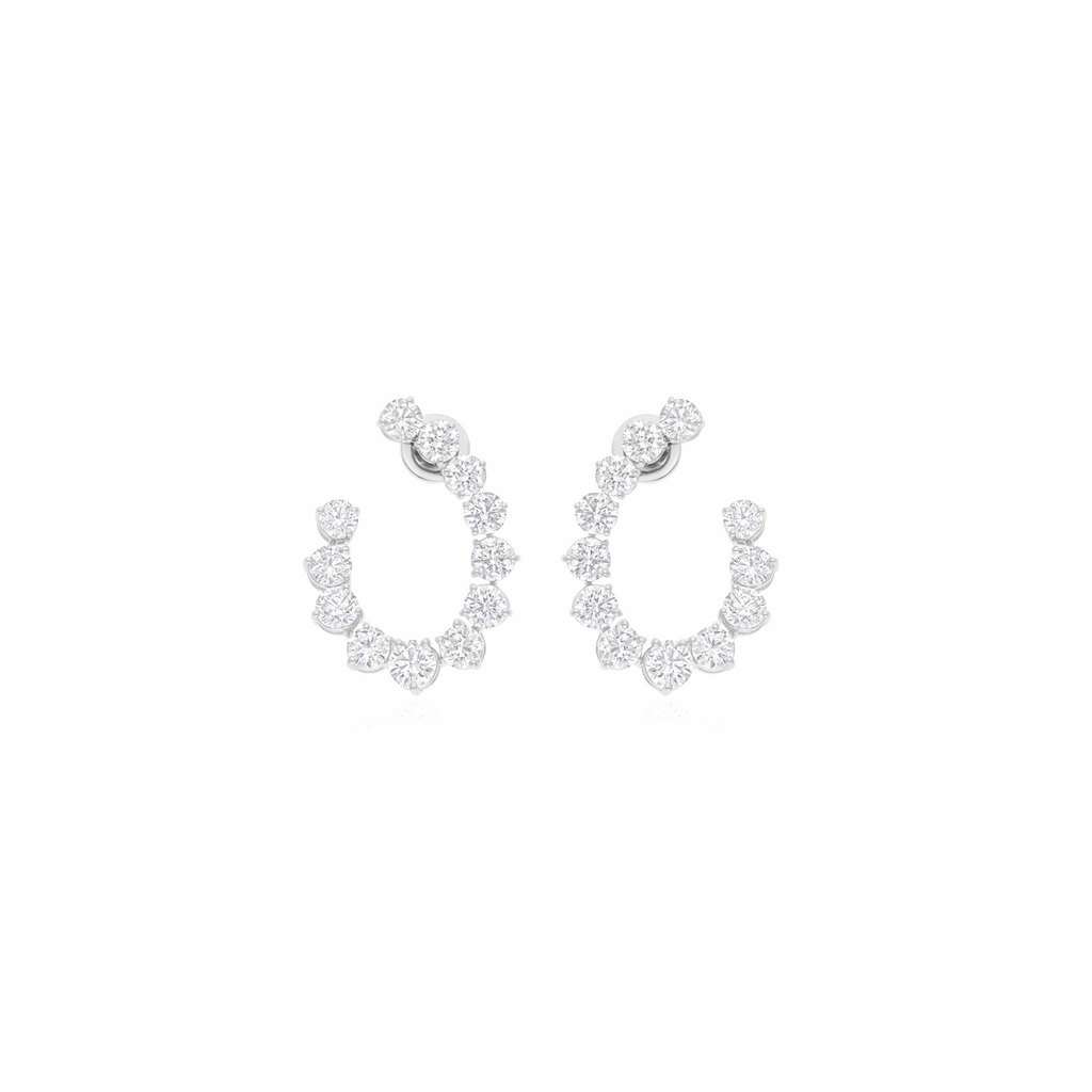 7.53 Ct Natural SI/H Round Diamond Fine Earrings in 18k Solid Gold Jewelry