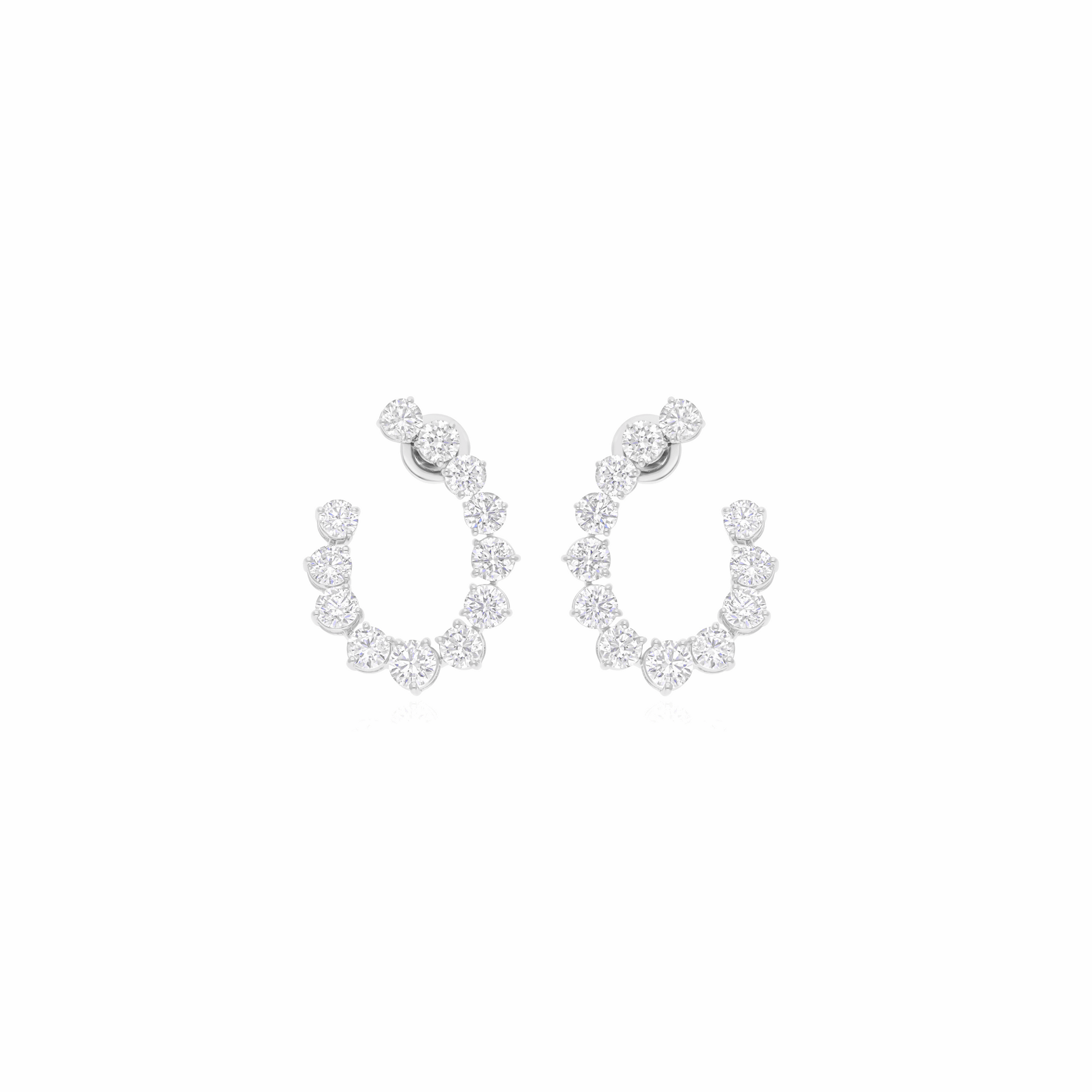7.53 Ct Natural SI/H Round Diamond Fine Earrings in 18k Solid Gold Jewelry