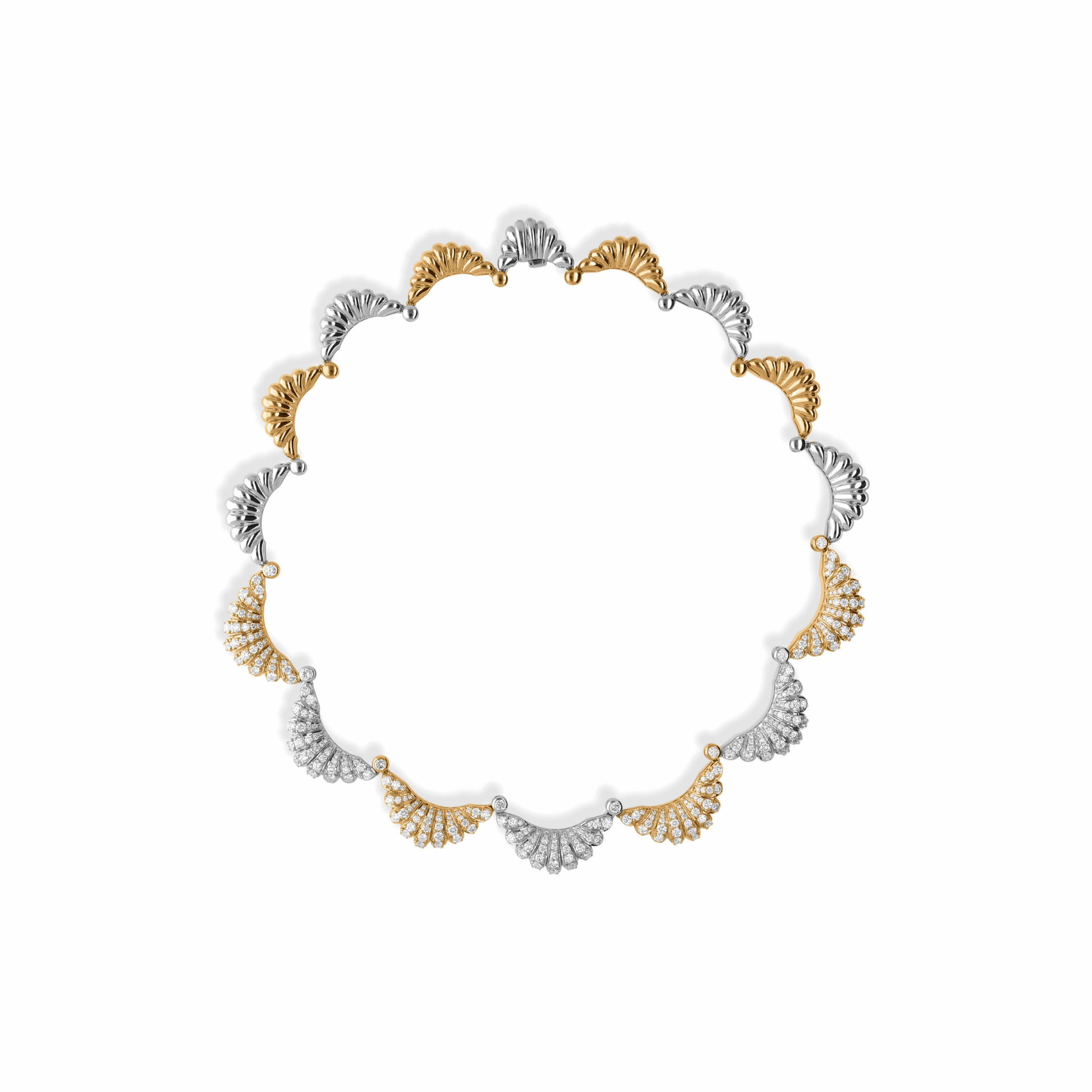 18K Gold Two Tone 7.10 Ct. Natural Diamond Choker Necklace