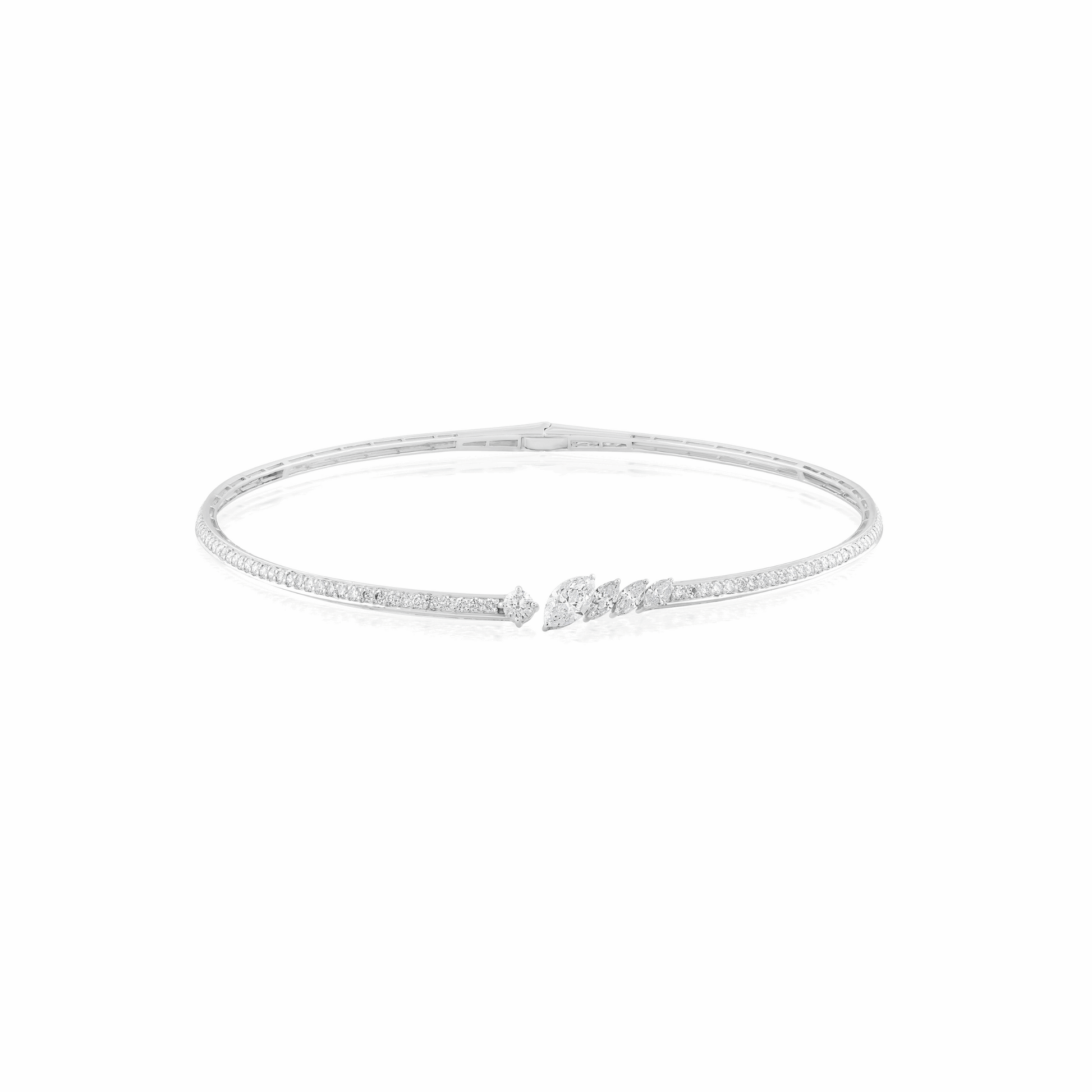 4.90 Ct. Marquise Cut Natural Diamond Floral Choker Necklace in 18k Gold