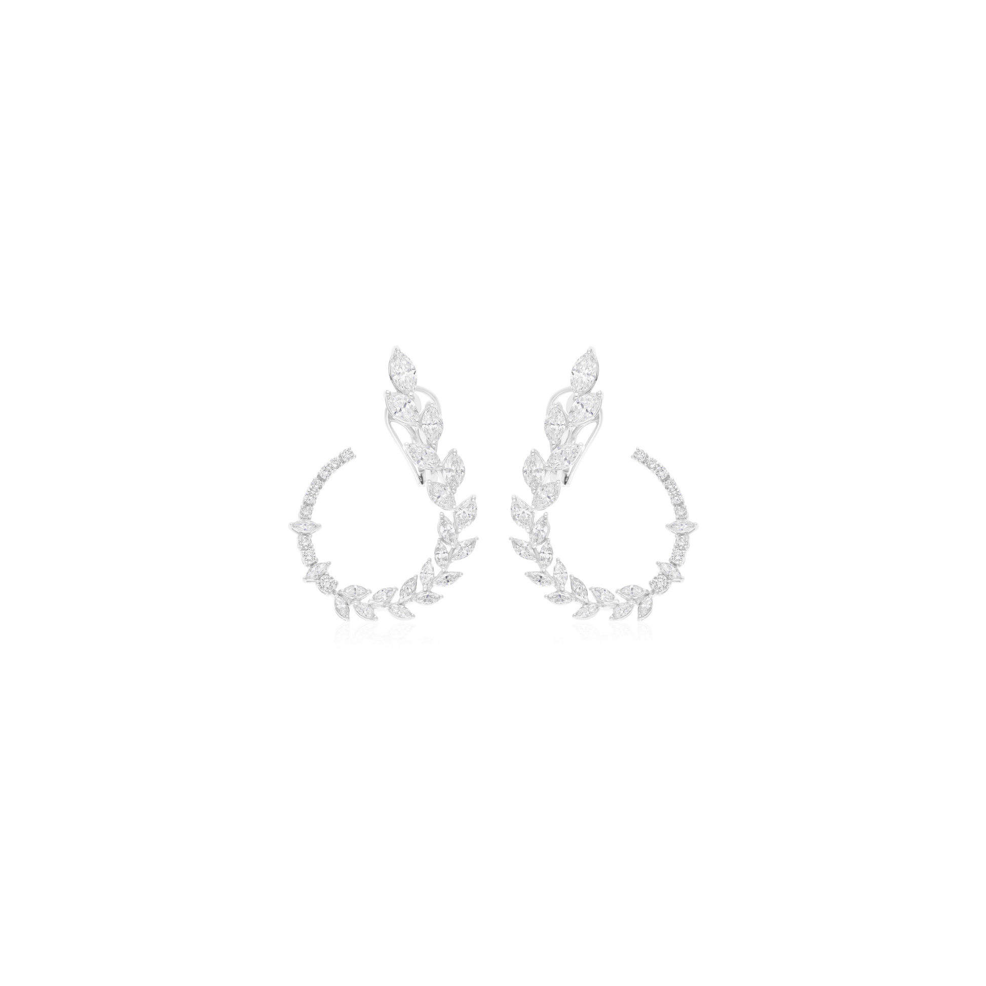 4.49 Carat SI Clarity HI Color Diamond Hoop Earrings in Fine Gold Engagement Gift