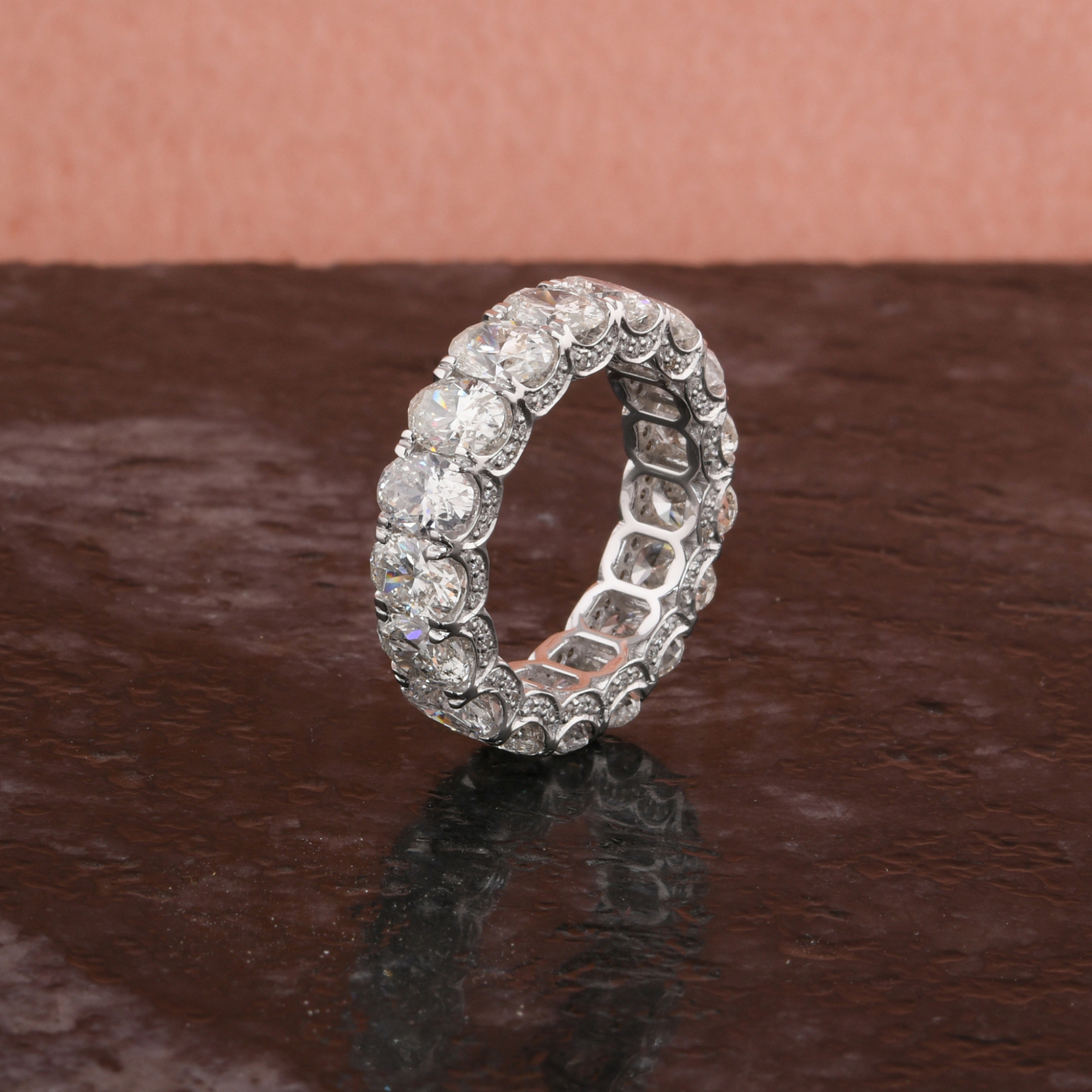 7.76 Carat Eternity Natural Diamond Wedding Gold Ring