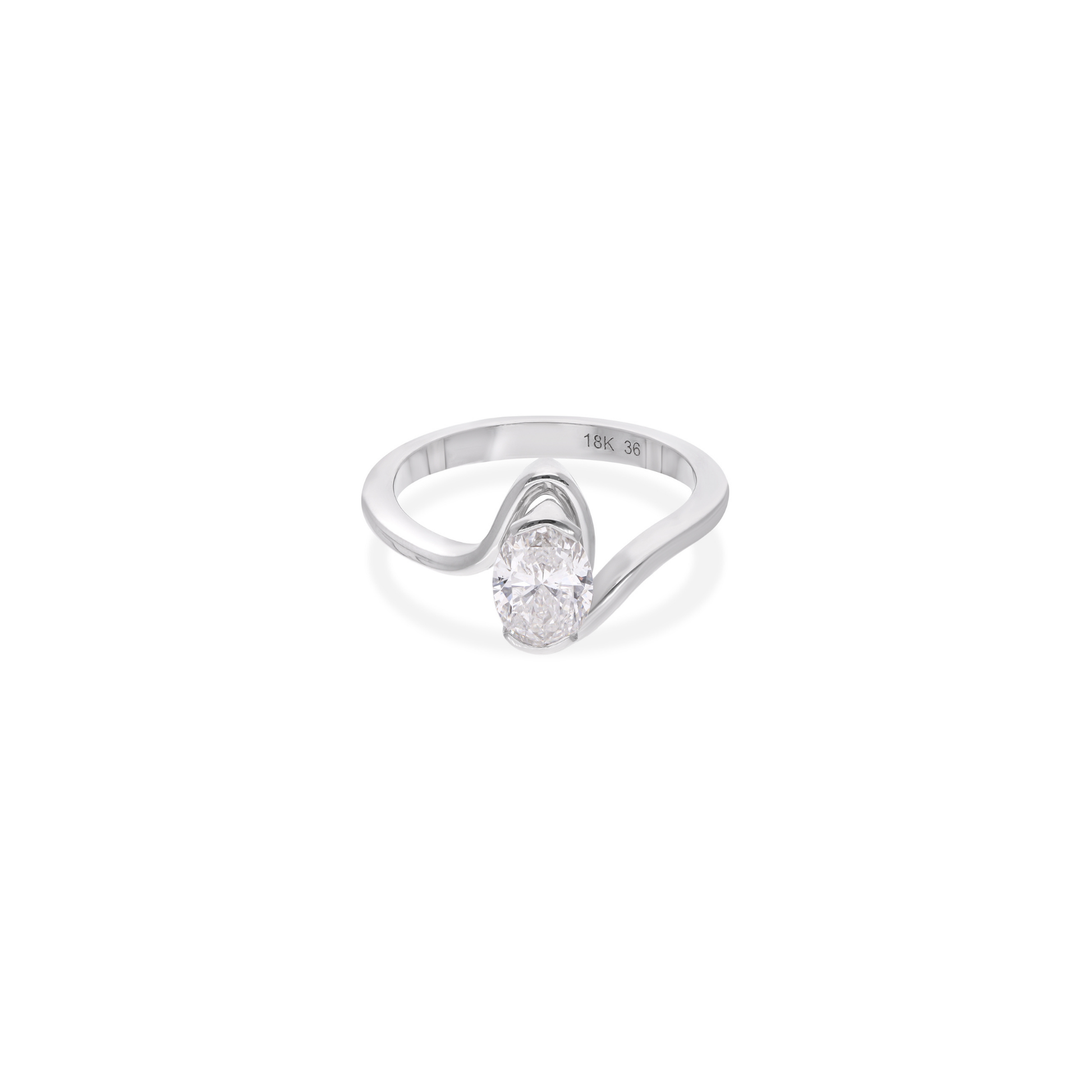 Oval Cut Natural Diamond Solitaire Engagement Ring in Gold Fine Jewelry