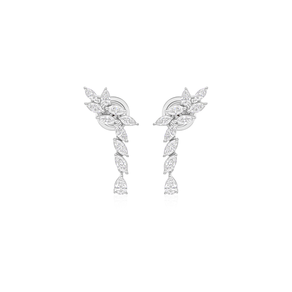 Marquise Brilliant Cut 1.27 Carat Natural Diamond Drop Earrings
