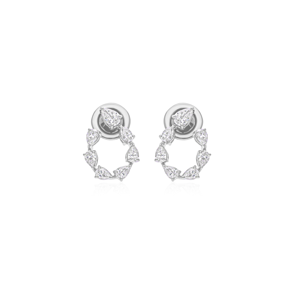 Certified Natural SI Clarity HI Color Pear Cut Diamond Stud Earrings