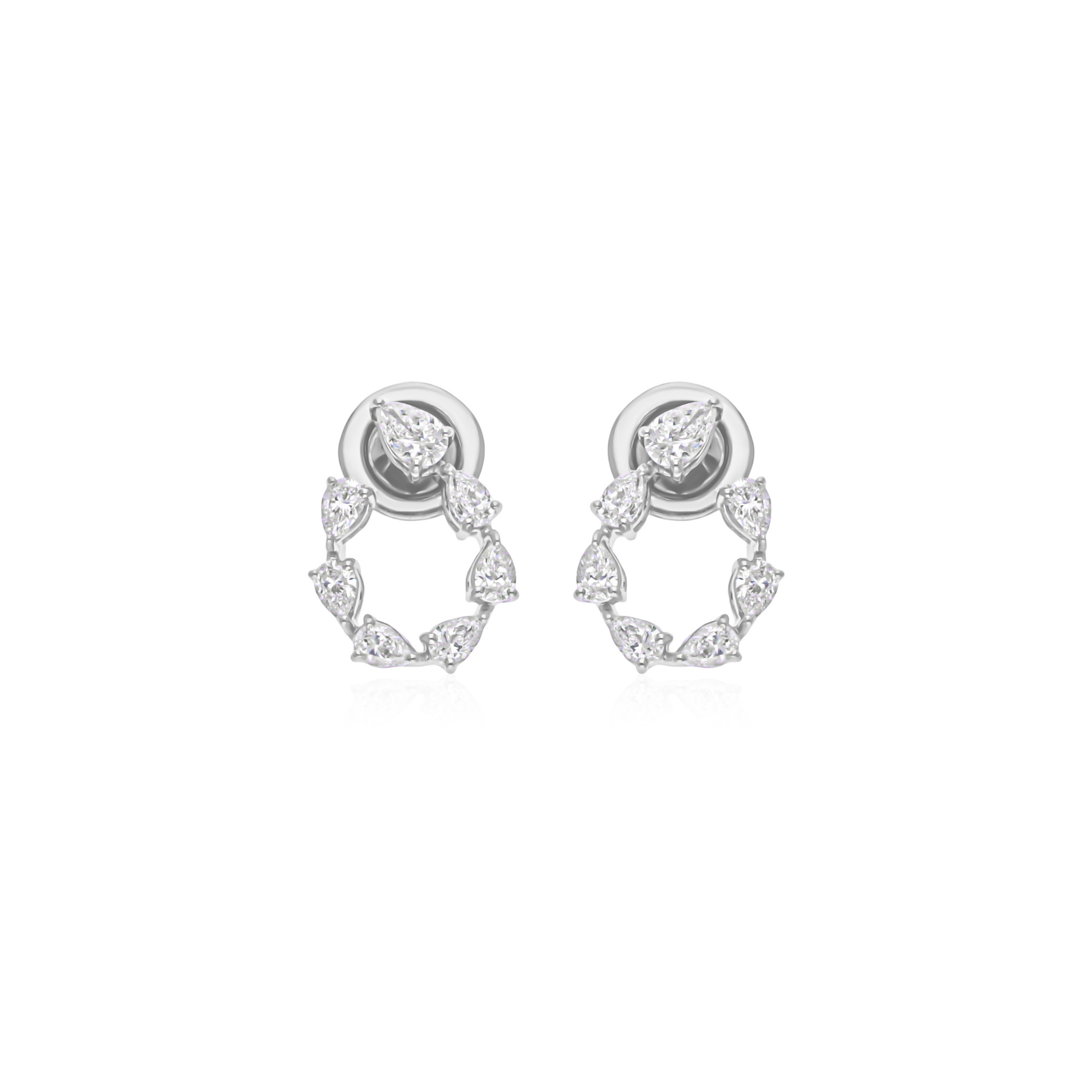 Certified Natural SI Clarity HI Color Pear Cut Diamond Stud Earrings