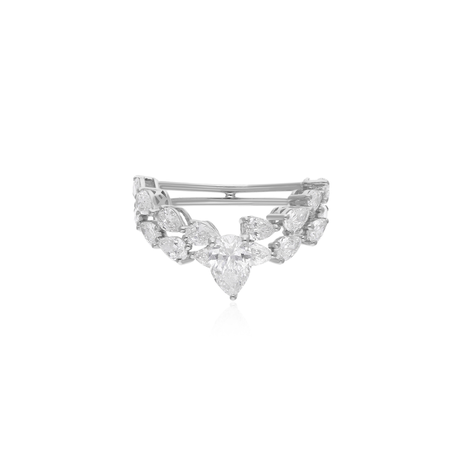 2.49 Carat Natural SI Clarity HI Color Pear Cut Diamond Fine Gold Wedding Ring