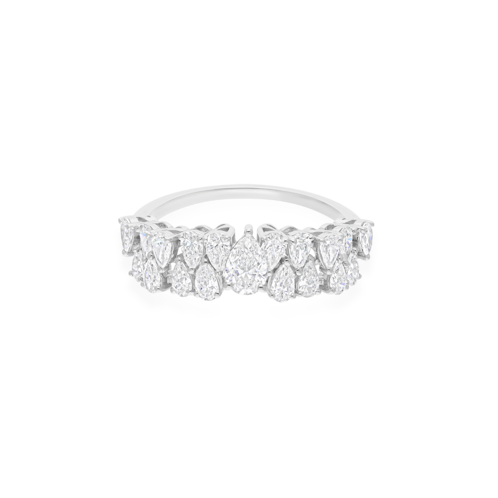 1.18 Carat Fine Gold Natural SI/H Pear Cut Diamond Band Anniversary Jewelry