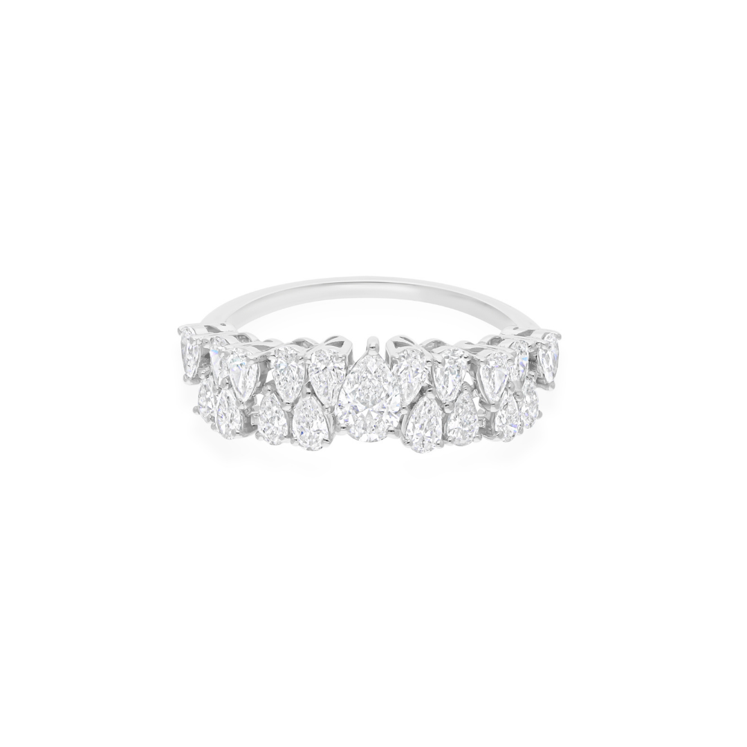 1.18 Carat Fine Gold Natural SI/H Pear Cut Diamond Band Anniversary Jewelry