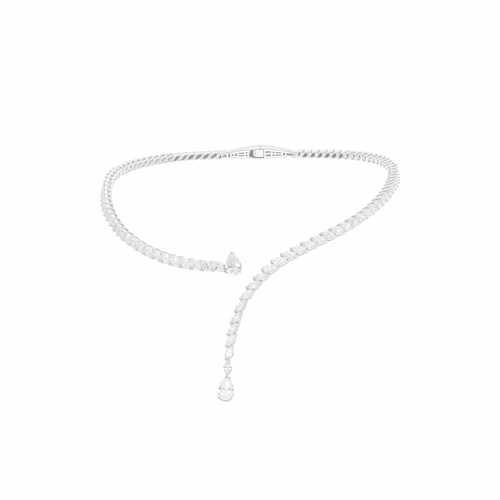 10.17 Ct. Marquise Natural Diamond Choker Cuff Necklace 18k Gold