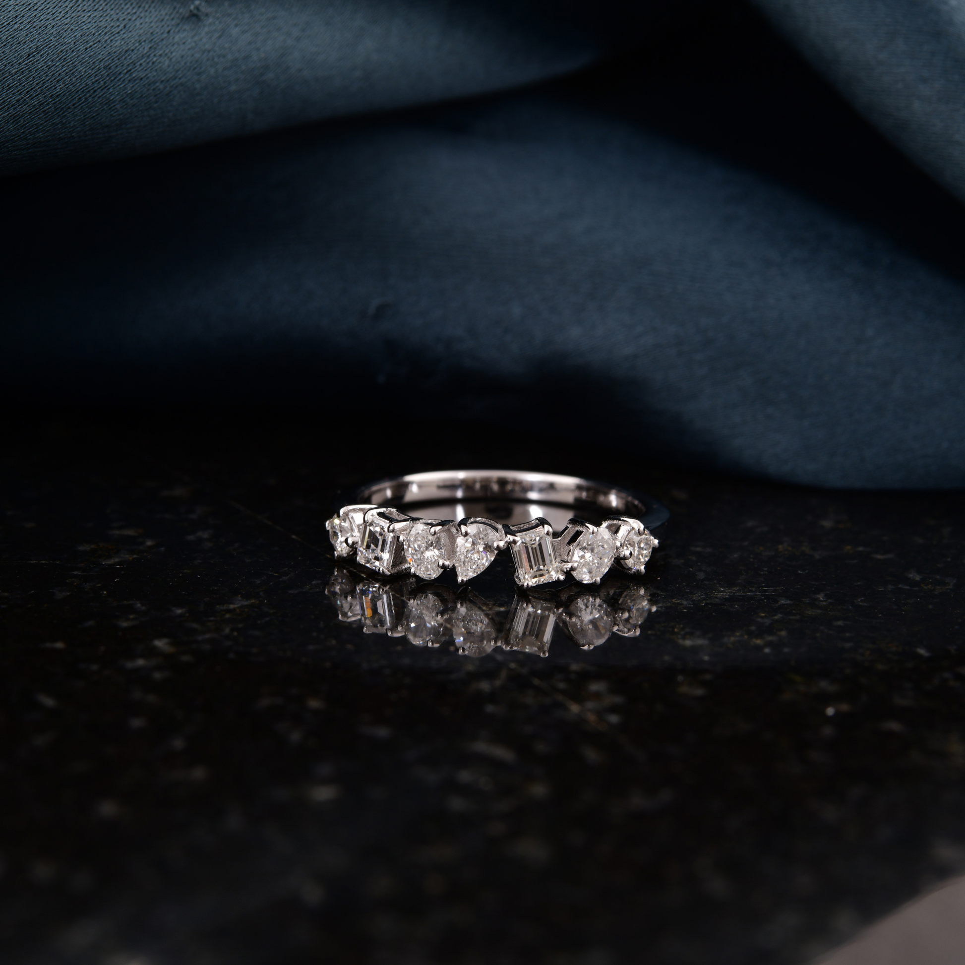Multi Cut SI Clarity HI Color Diamond Eternity Gold Wedding Ring