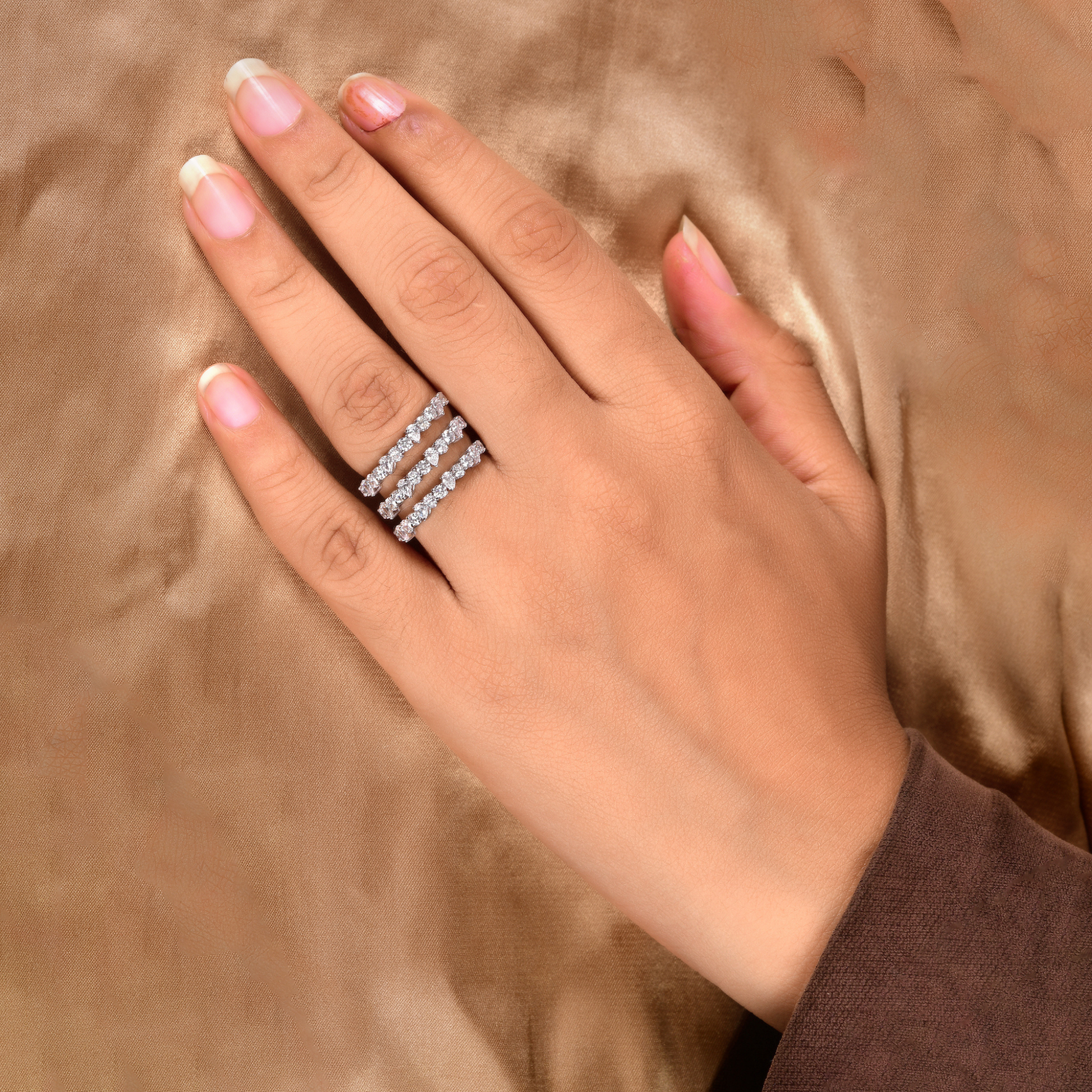 Solid Gold 1.63 Carat Multi Twist Diamond Wrap Statement Ring