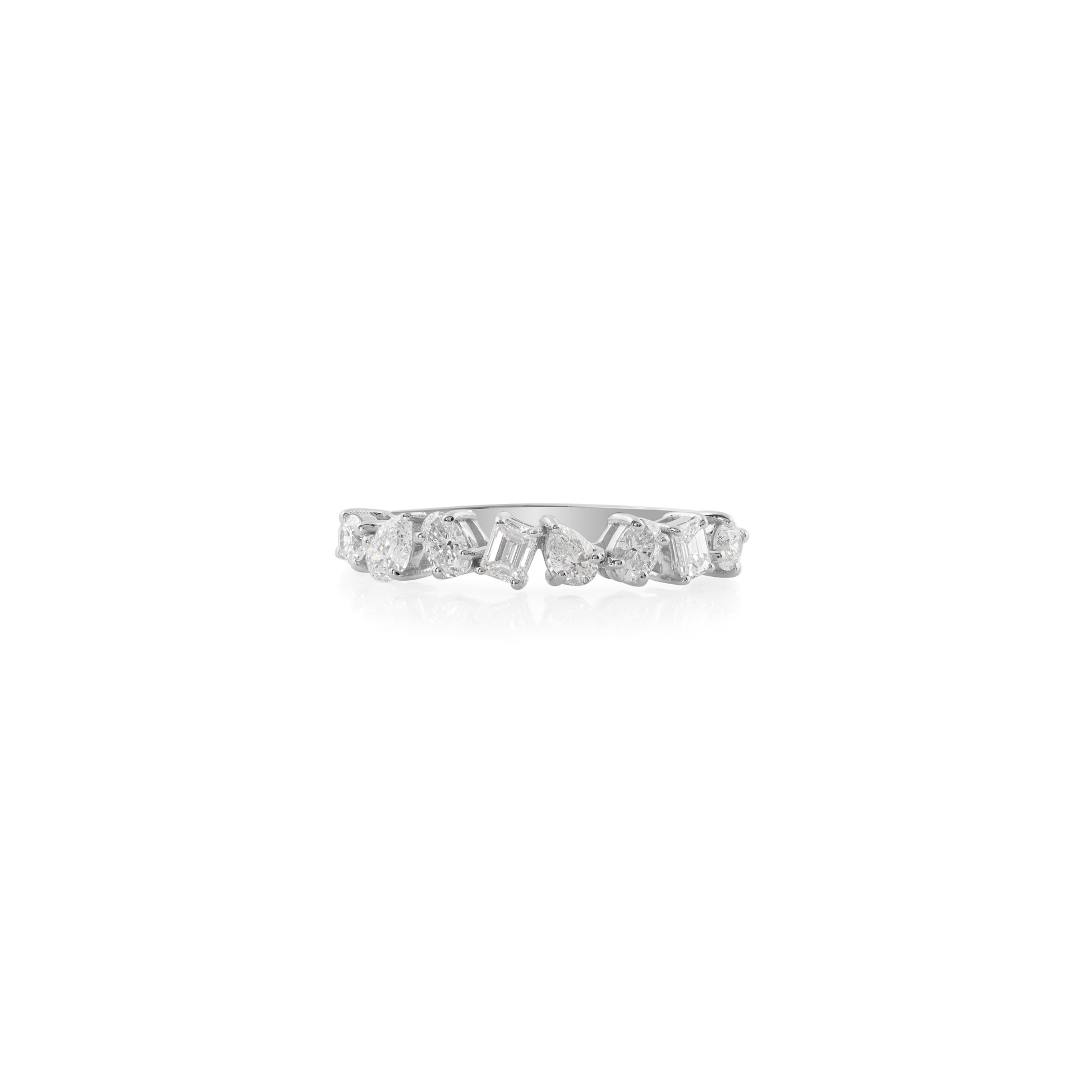 Fine Gold SI Clarity HI Color Diamond Multi Shaped Eternity Band Ring