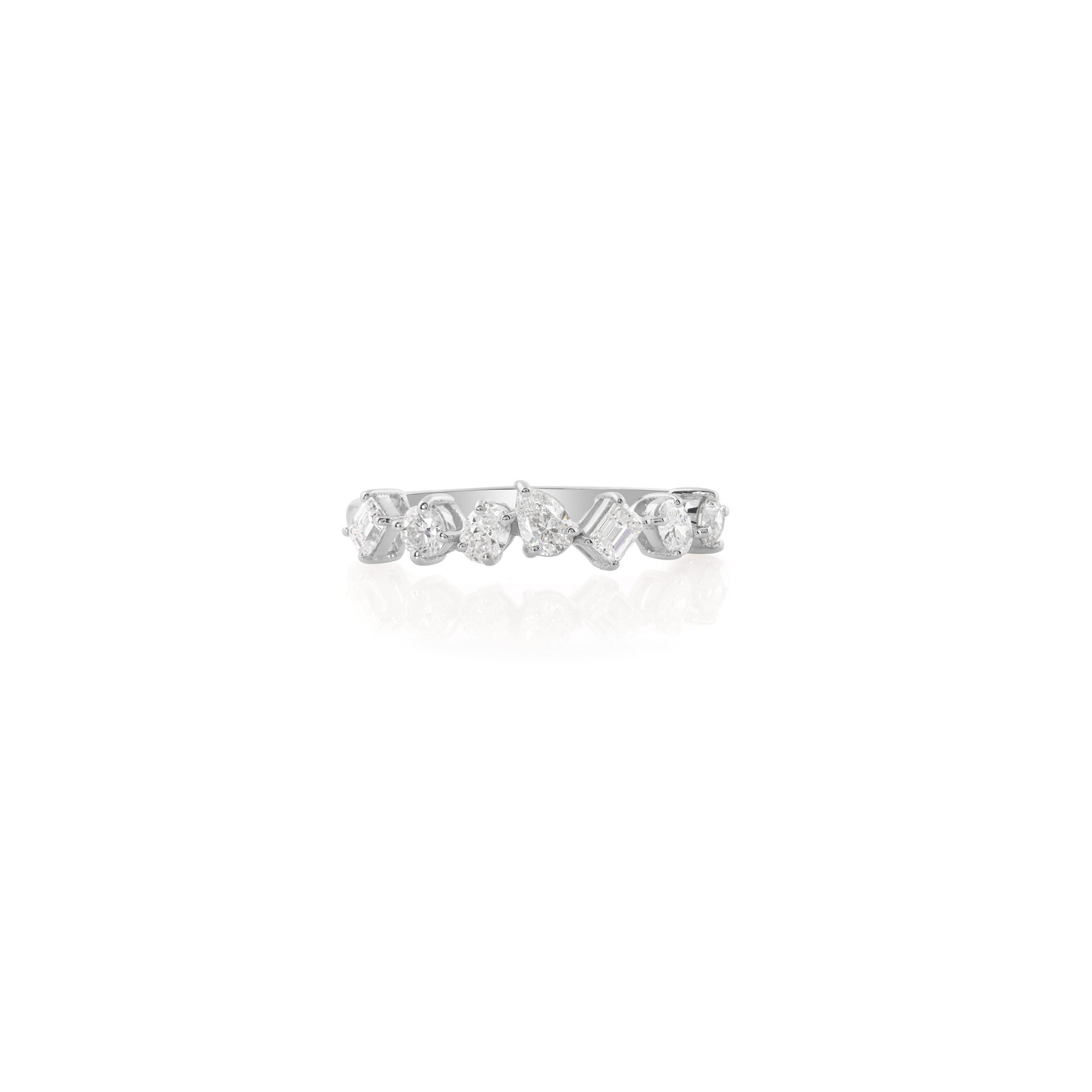 Certified Multi Shape Natural Diamond Ring Fine Gold Jewelry