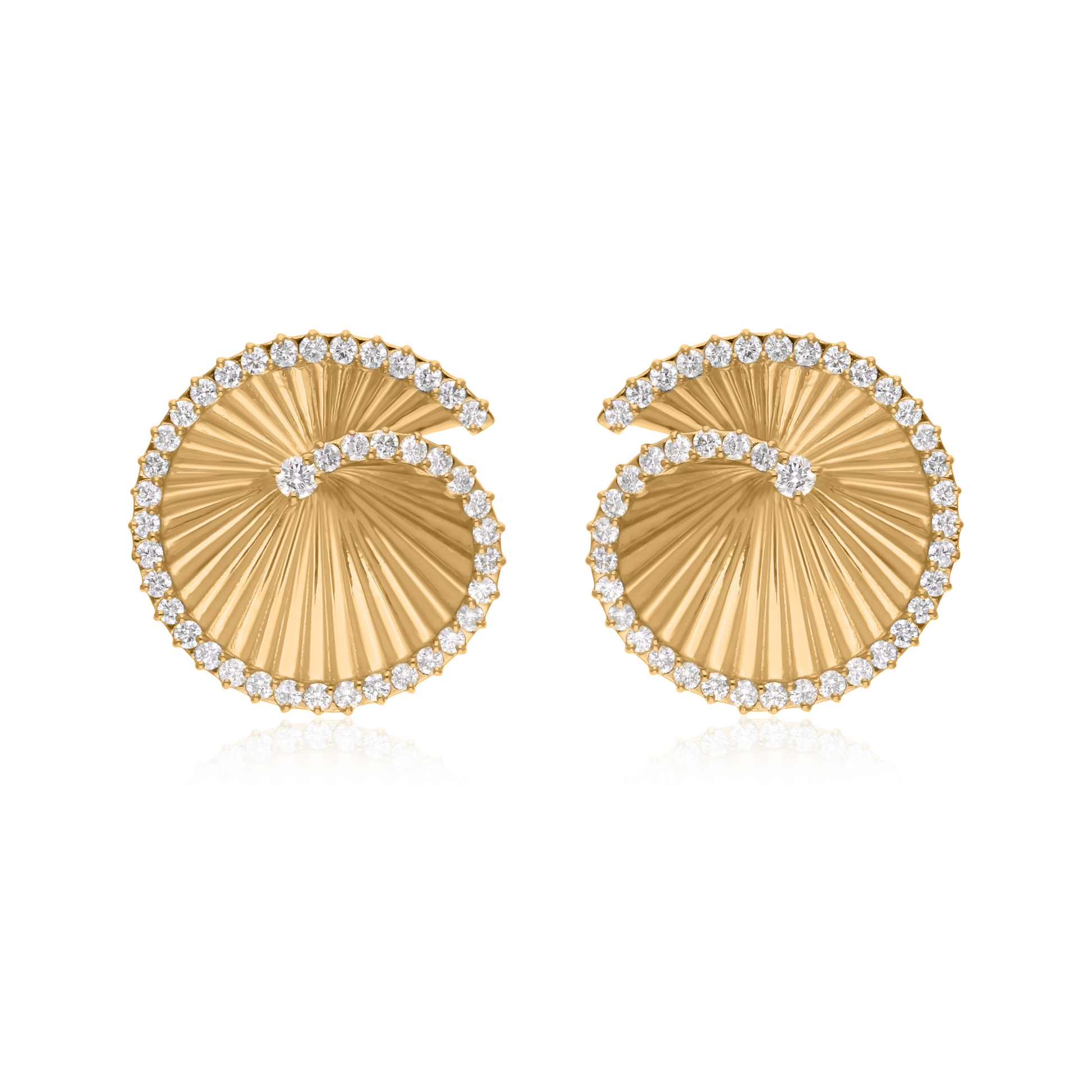 1.12 Carat Natural SI Clarity HI Color Round Diamond Charm Gold Earrings