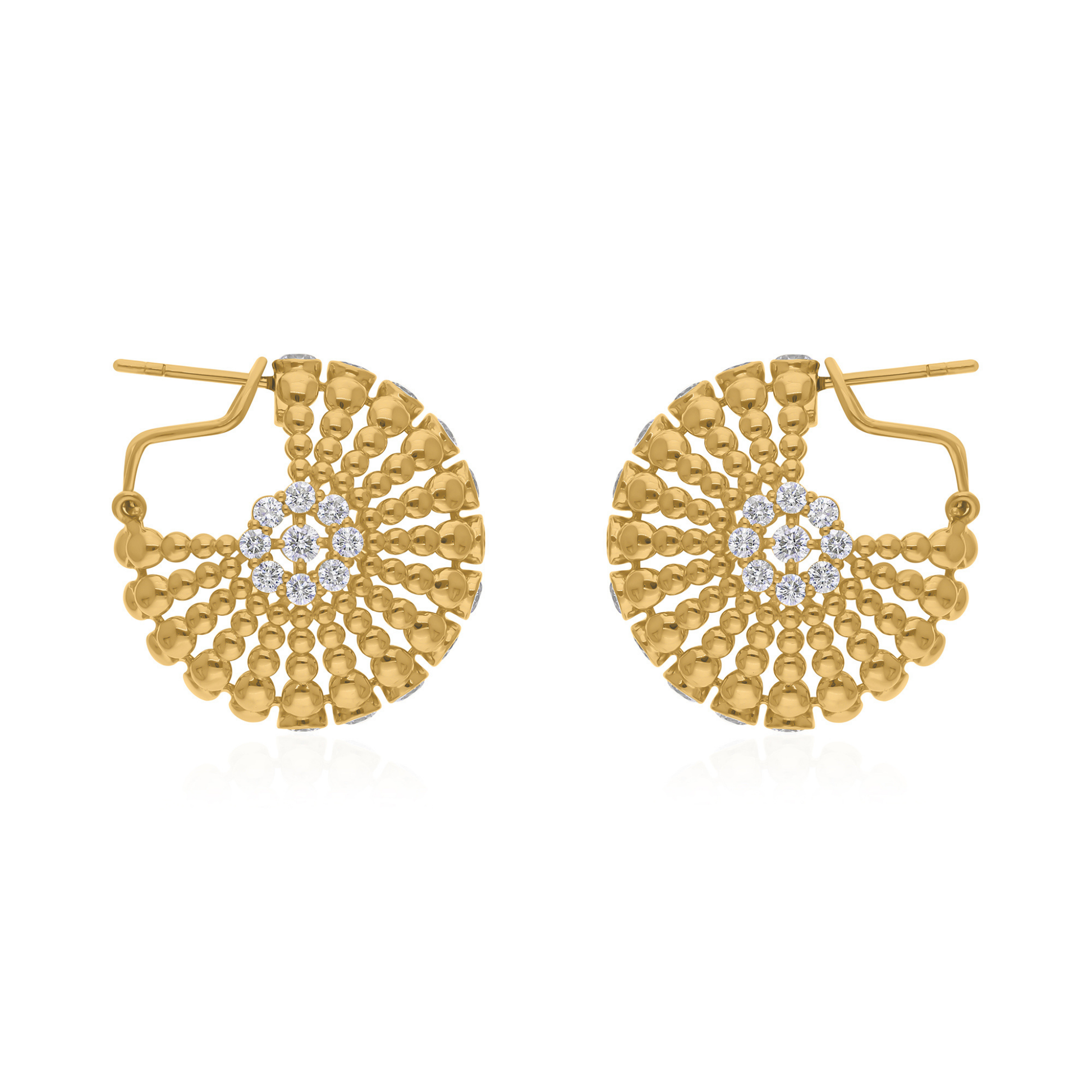 4.03 Carat Natural SI Clarity HI Color Round Diamond Fine Gold Earrings
