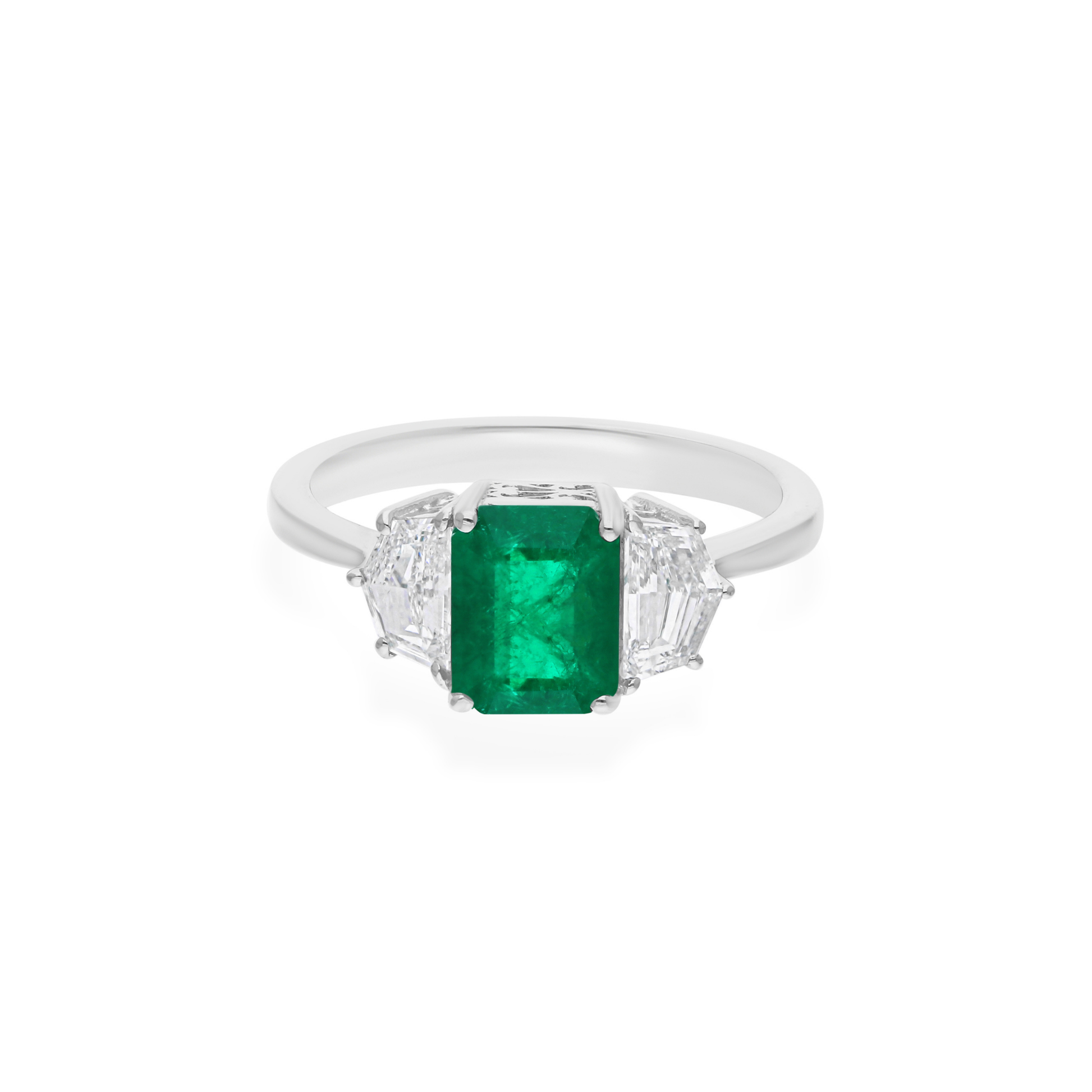 Handmade Natural Zambian Emerald Gemstone 2.14 Tcw SI/HI Diamond Ring