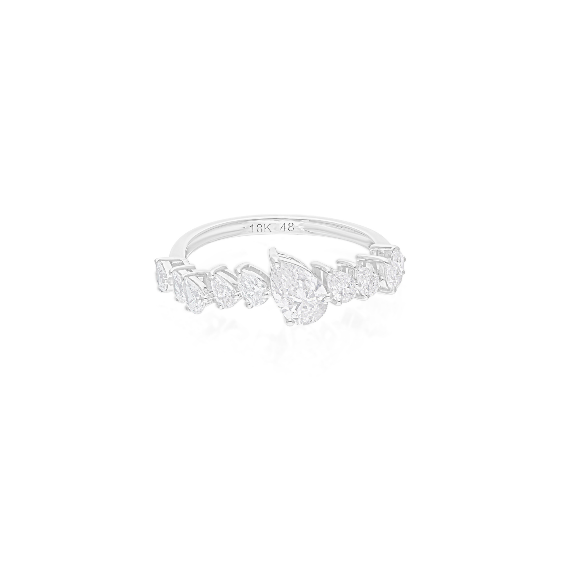 Eternity 1.18 Carat Natural Pear Shaped Diamond Wedding Band Ring