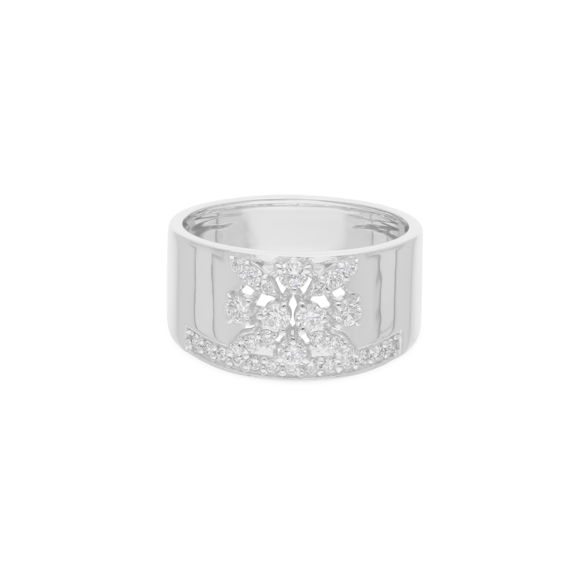 Handmade Fine Gold Delicate Round Brilliant Cut Diamond Band Ring