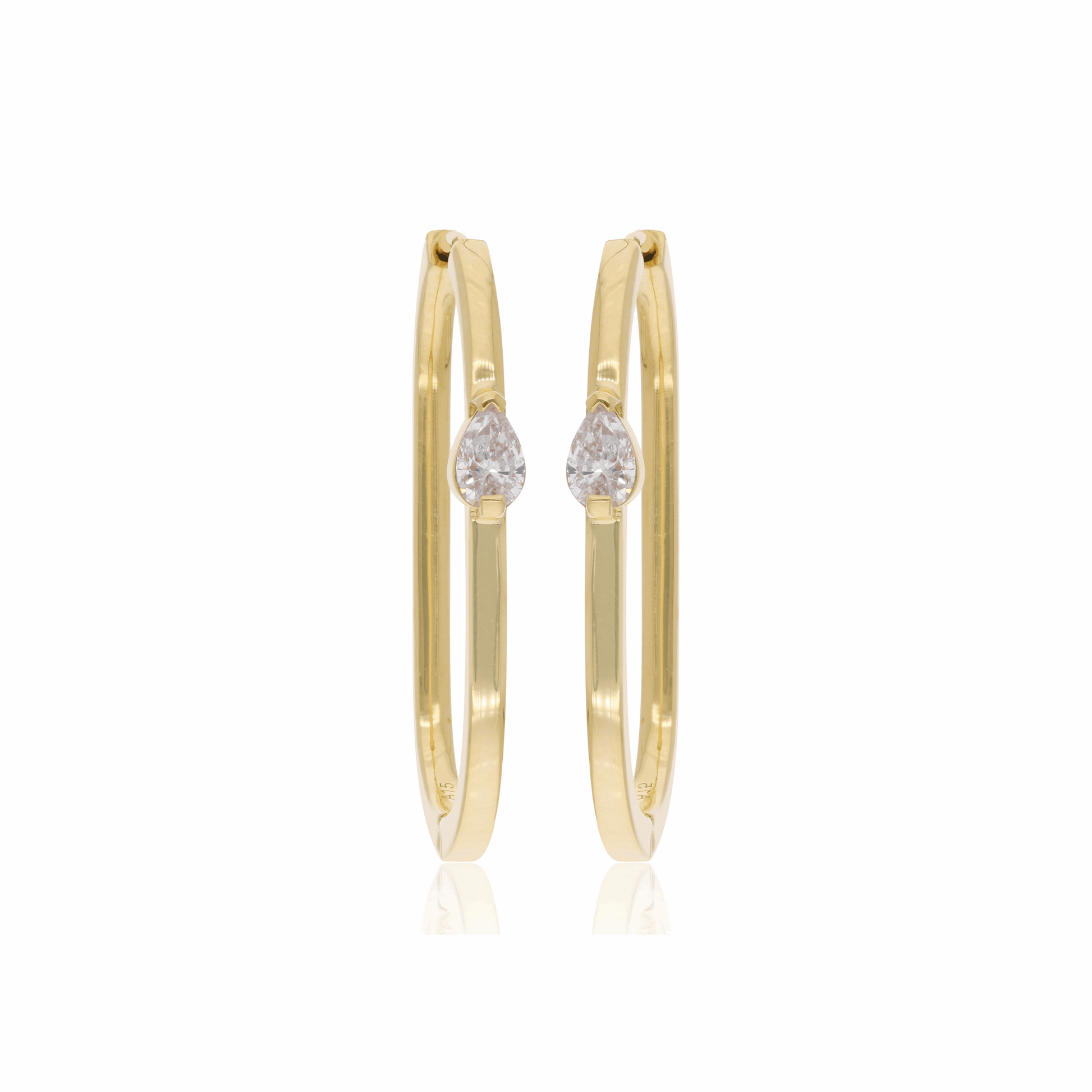 SI/H Pear Diamond Hoop Earrings 18K Gold Birthday Gift 0.71 Ct.