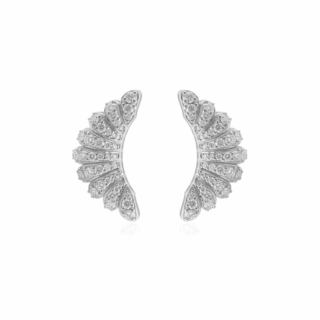 1.80 Ct. Natural SI/H Round Diamond Climber Earrings Gift 18K Solid Gold