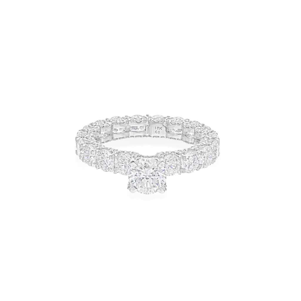 Solitaire 4.81Ct Brilliant Round Cut Diamond Engagement Gold Band Ring