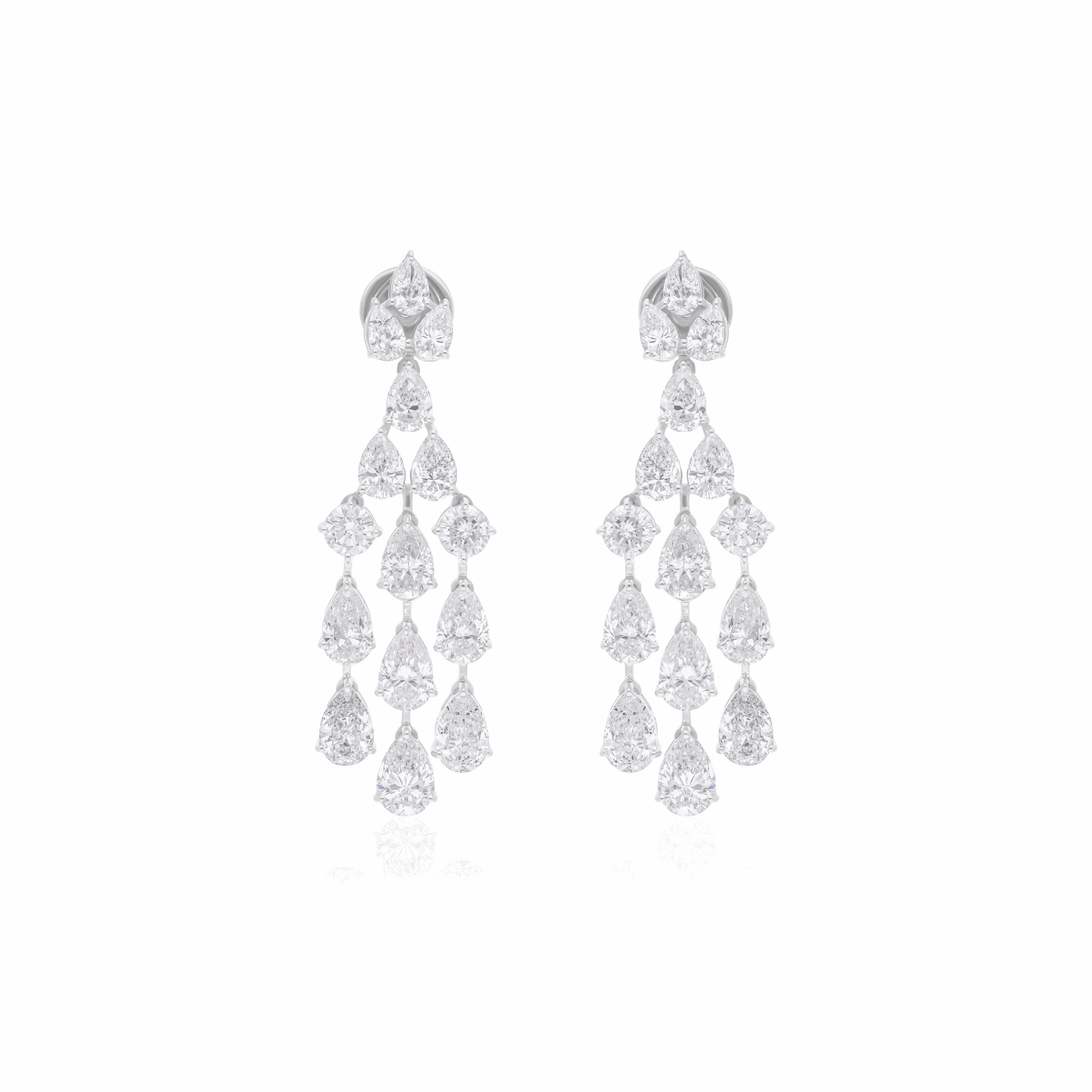 9.11 Ct. Certified Diamond Pear Cut Diamond Dangle Drop Earrings 18K Gold Jewelry