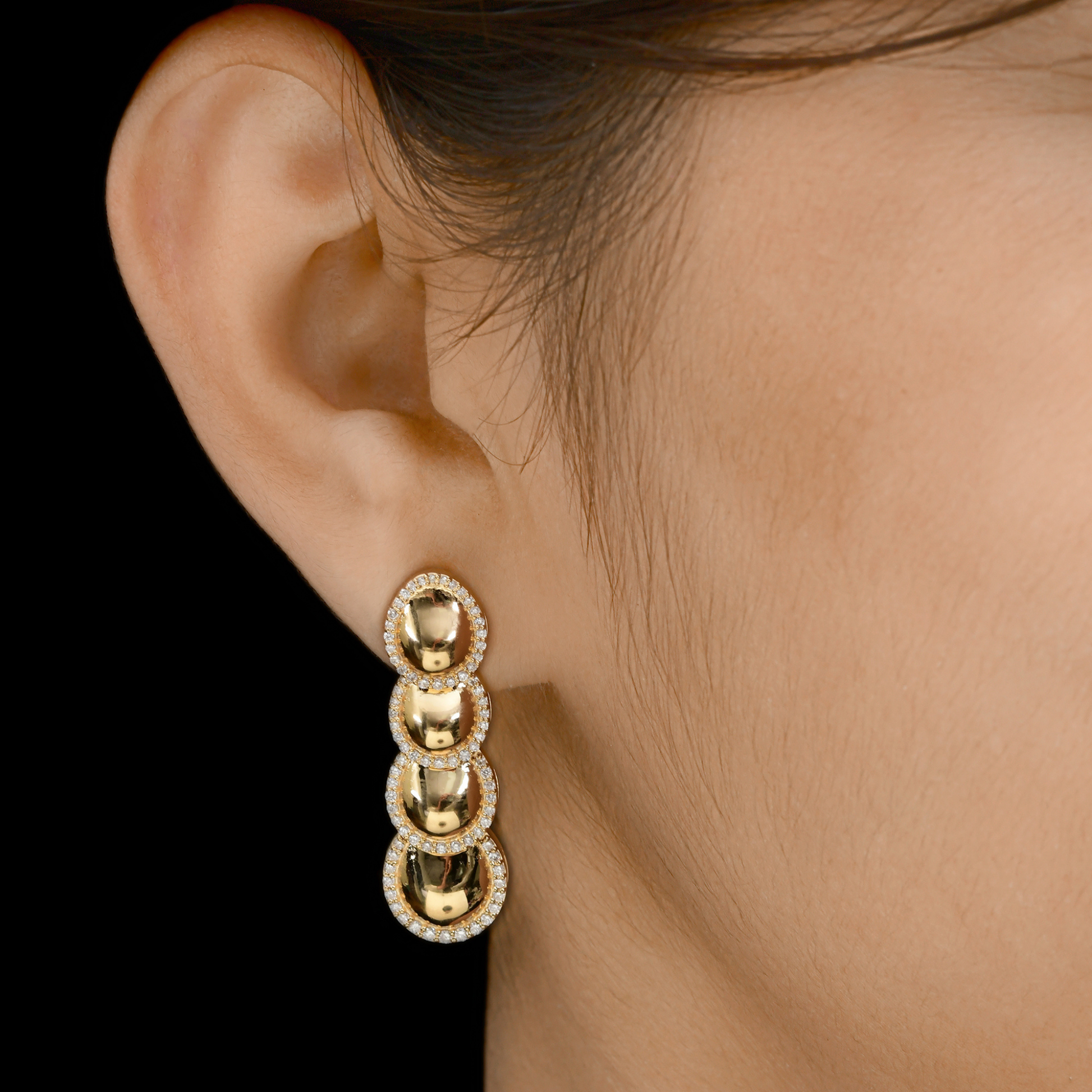 0.85 Ct. Diamond Earrings Bold Elegance Halo Earrings