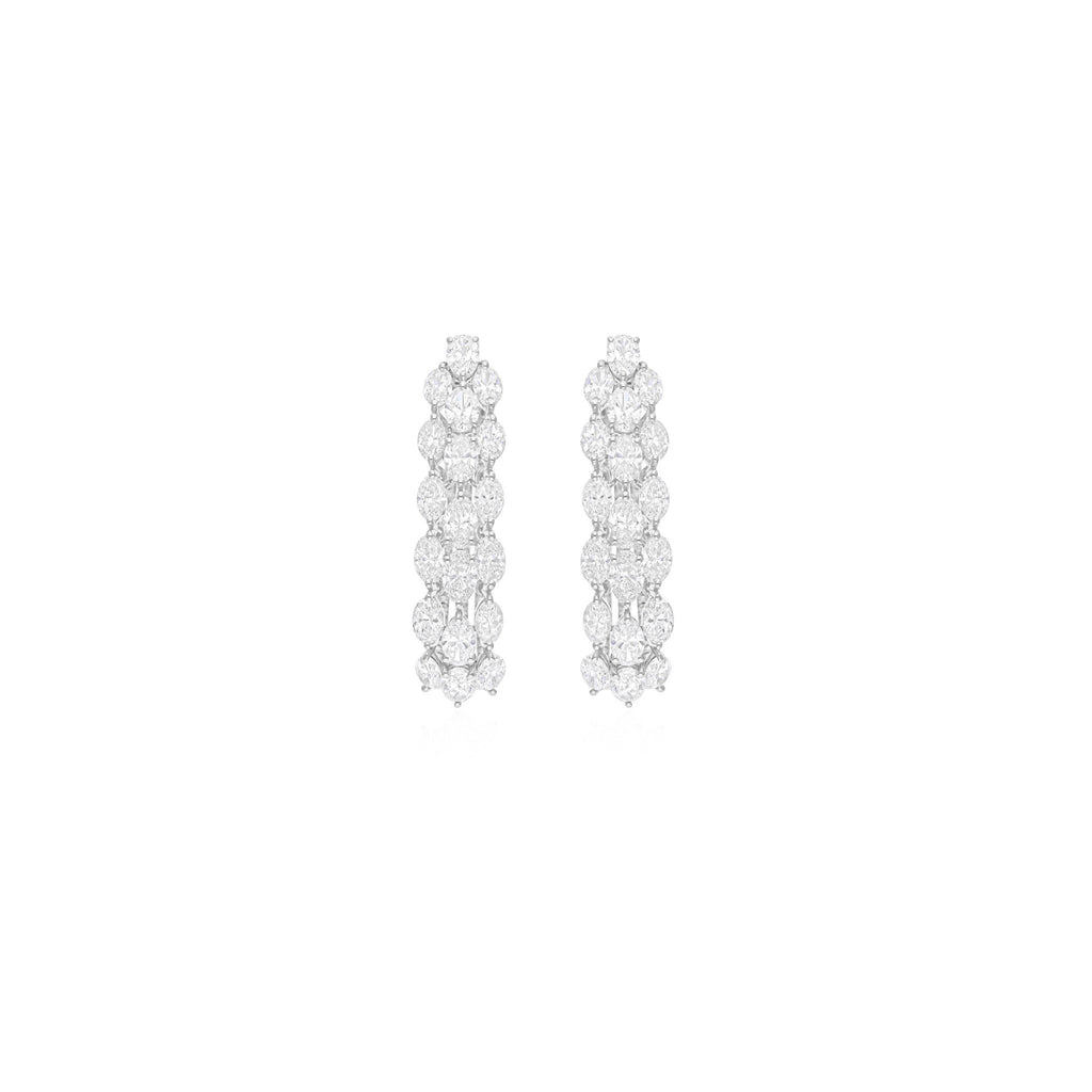 9.10 Carat Natural Diamond Handmade Gold Hoop Earrings