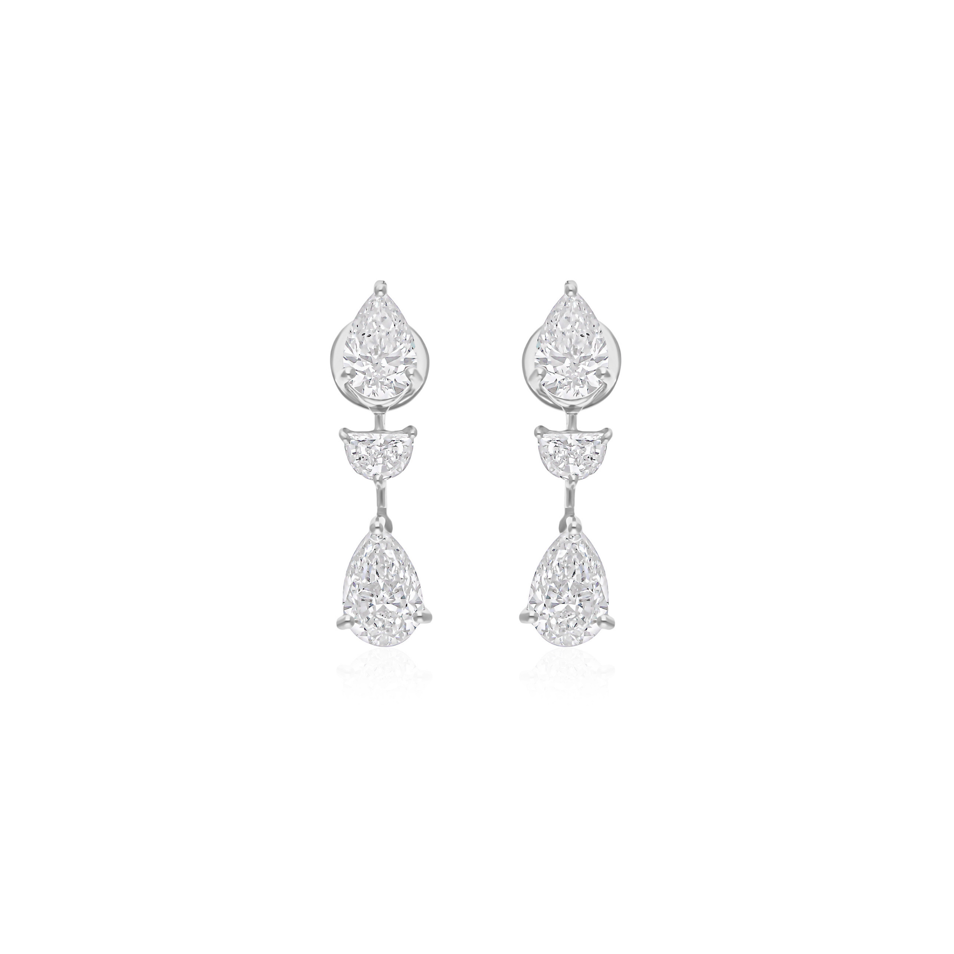 4.06 Ct. Diamond Drop Earrings Minimal Earrings in White Gold Earrings